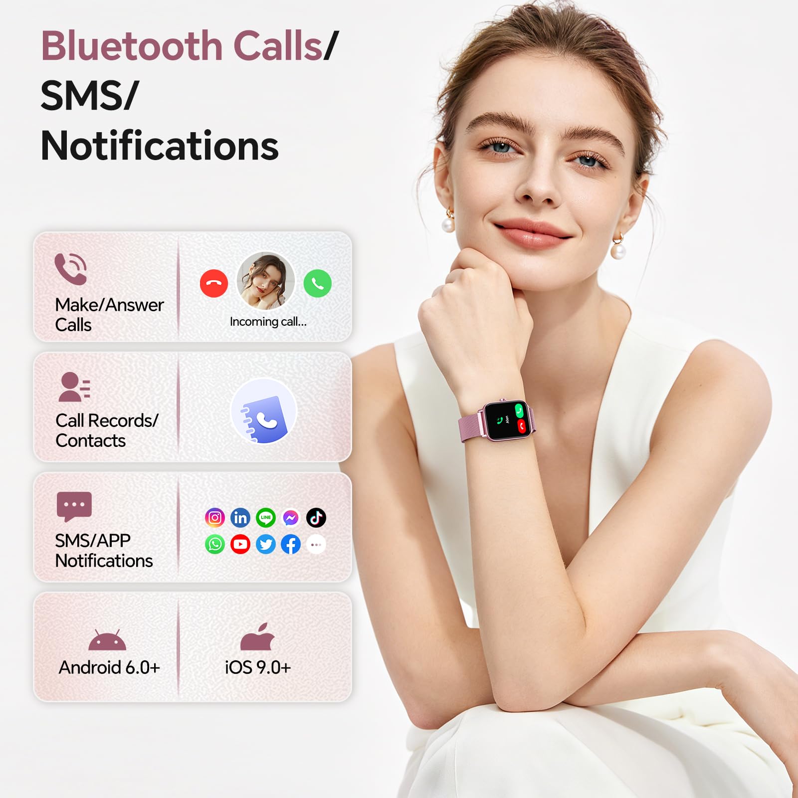 Hingso Smart Watches for Women  , 1.85" HD Alexa Smart Watch for Andro - View 3