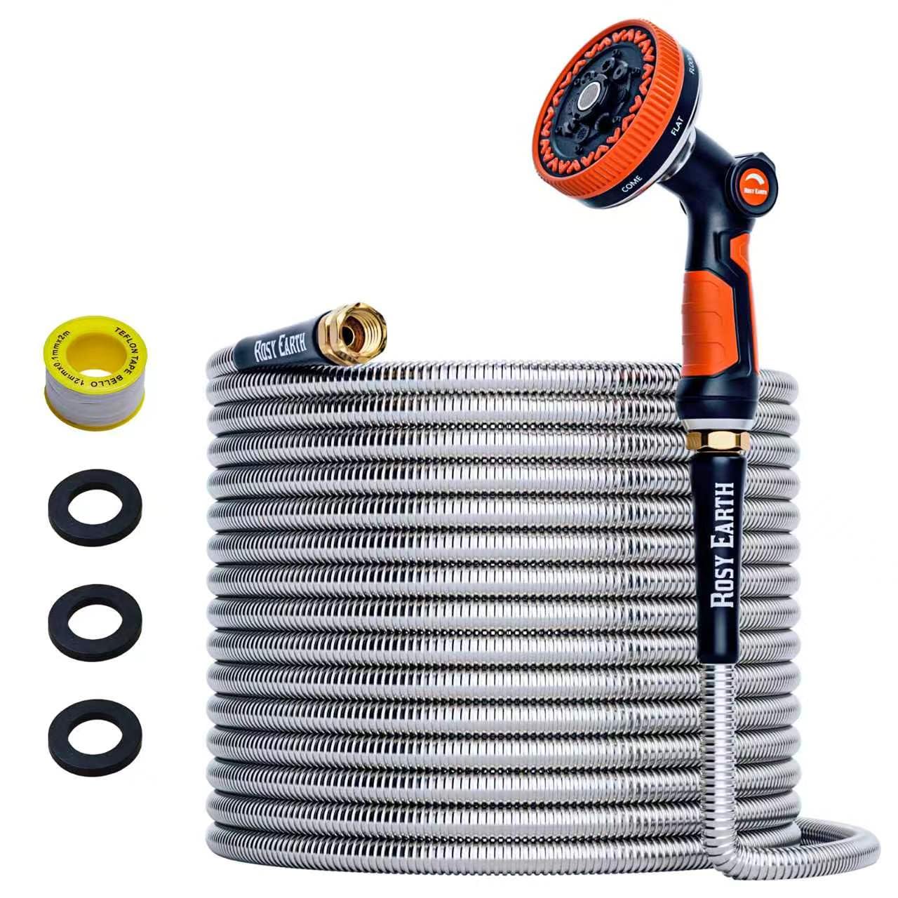 Rosy Earth 100ft Stainless Steel Garden Hose, Heavy Duty Metal Wa - Rosy Earth Official Product View 10