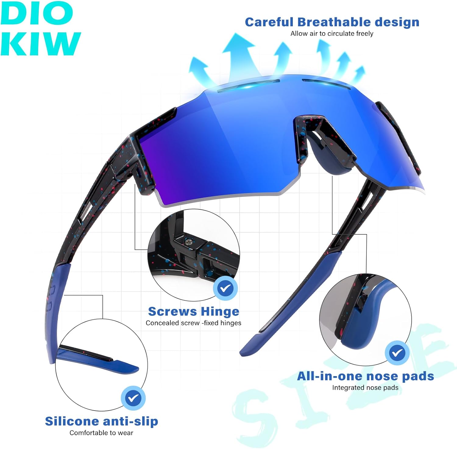 Set of four DioKiw kids' polarized baseball sunglasses for boys and girls with soft, durable frames and UV protection.