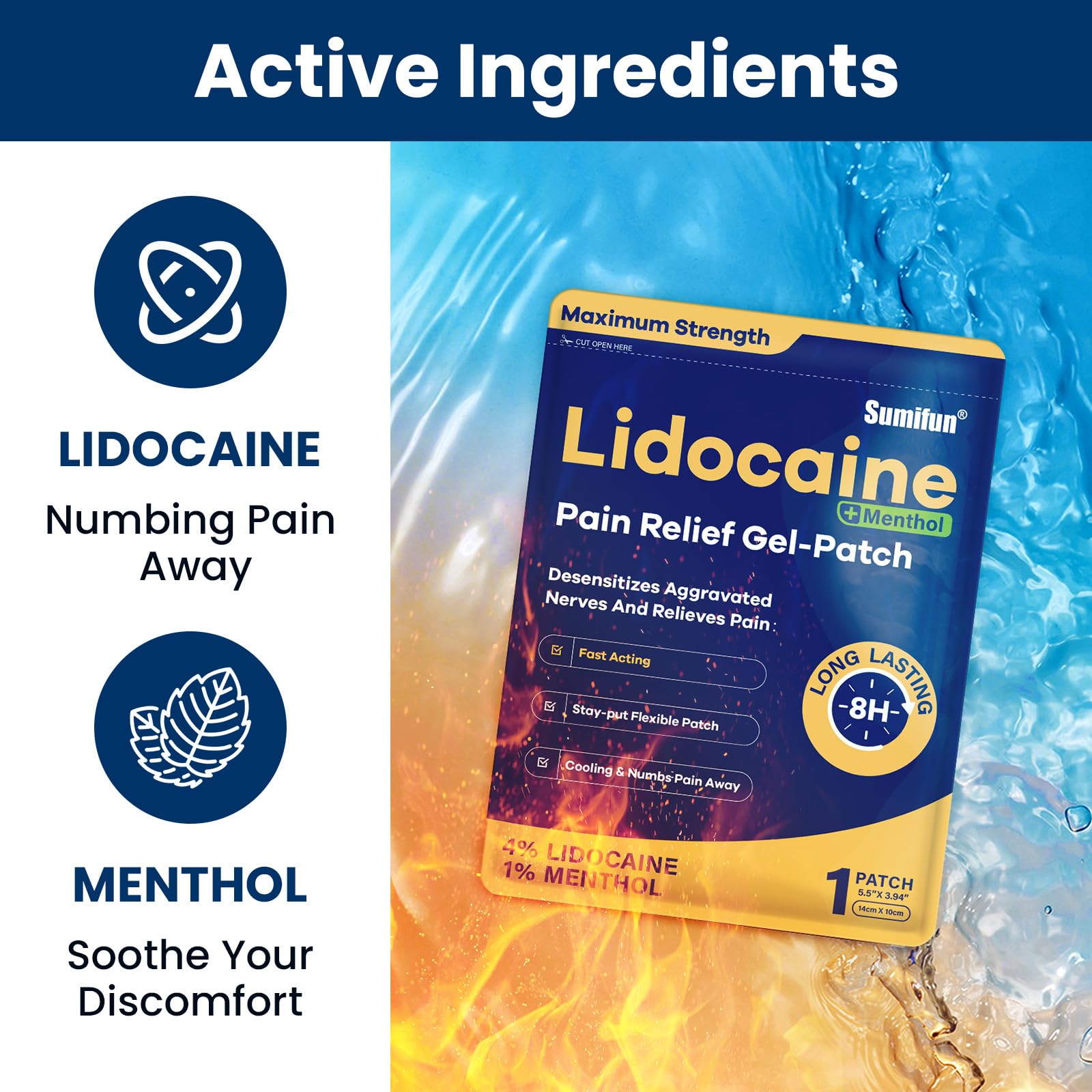 Sumifun 4% Lidocaine Patches + 1% Menthol – 15 Count