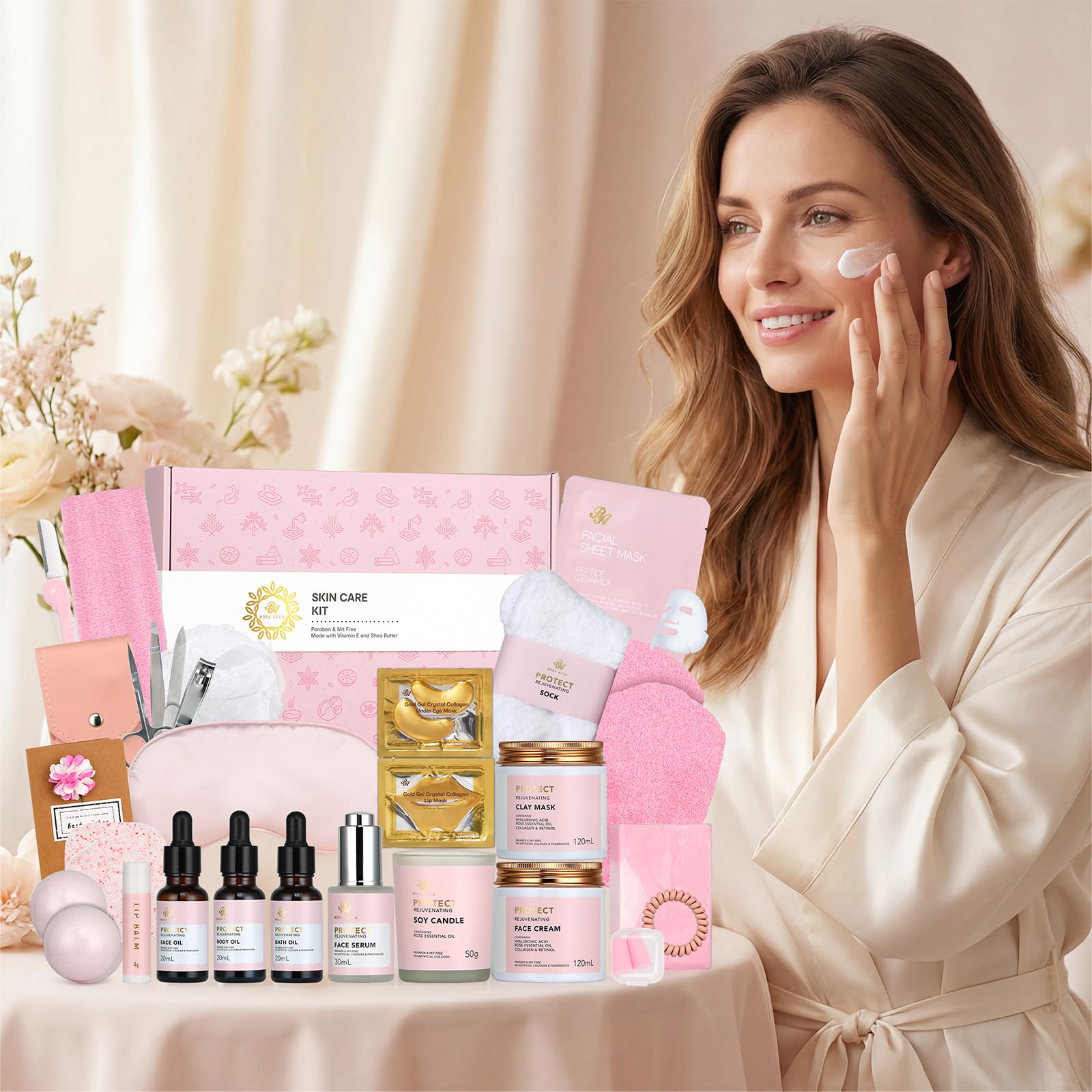 Gifts for Women, Birthday Gift for Women, 30pcs Rose Face Skin - RA ROSA ACCA
