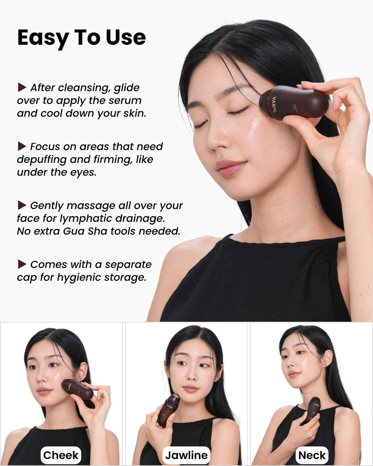 Ice Roll Serum for Face Puffy Eyes Under Eye Bags - VAROL Official Imagery - 8