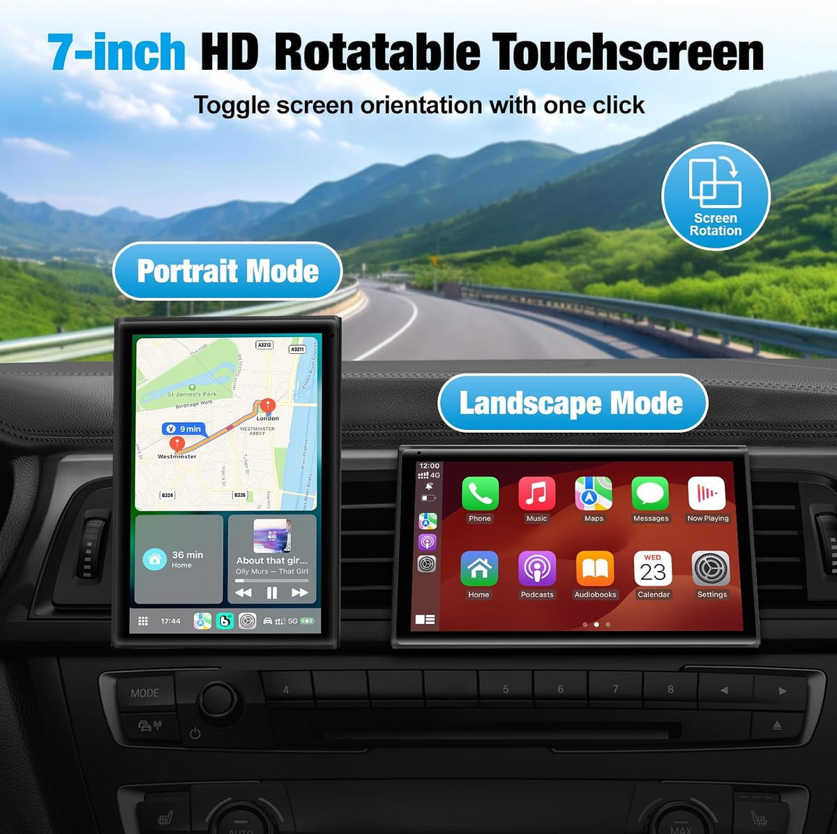 7 inch Carplay Screen for Car - ELJBELG Official Imagery - 4