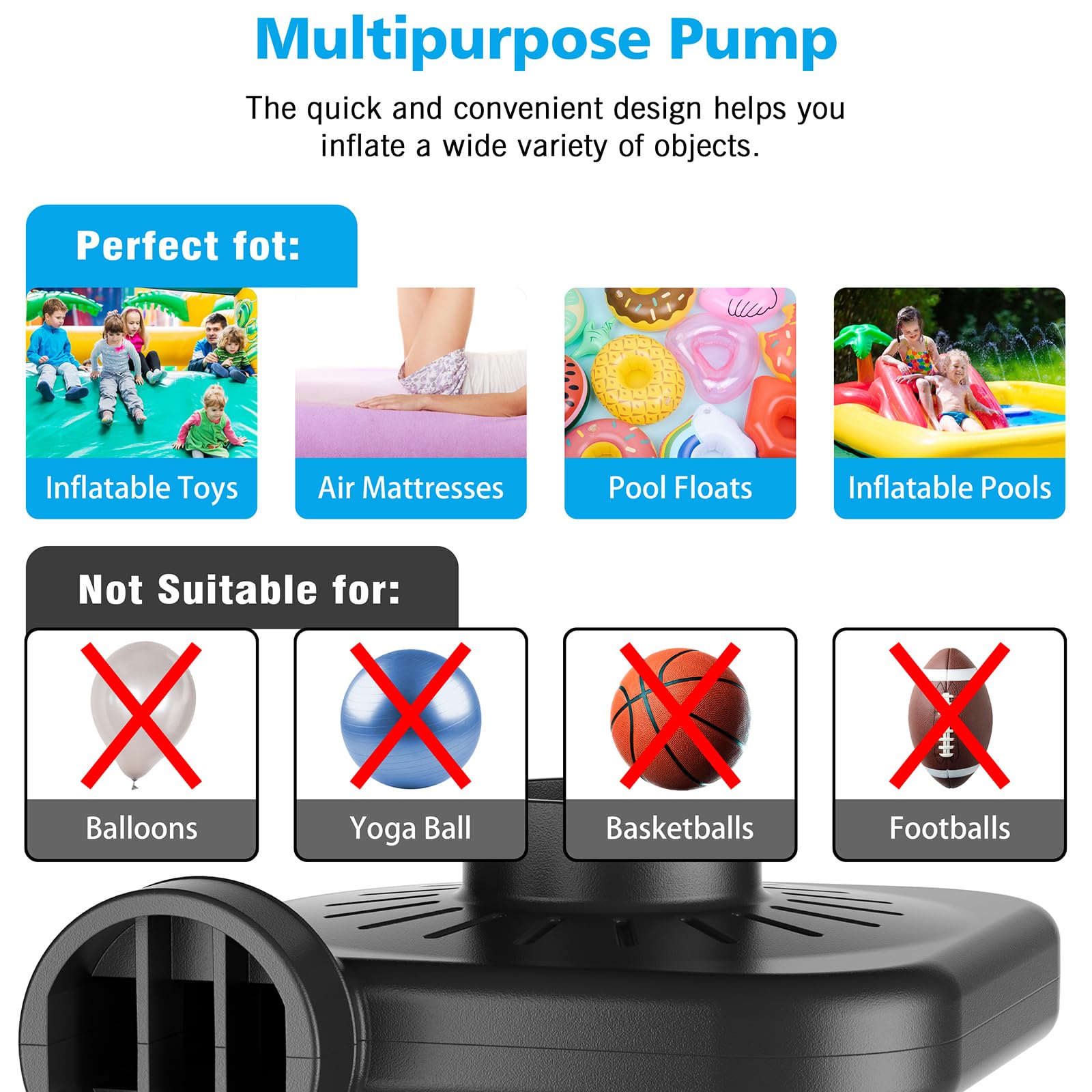 Motorenbau Electric Air Pump for Inflatables,Portable Quick-Fill Air P - View 2