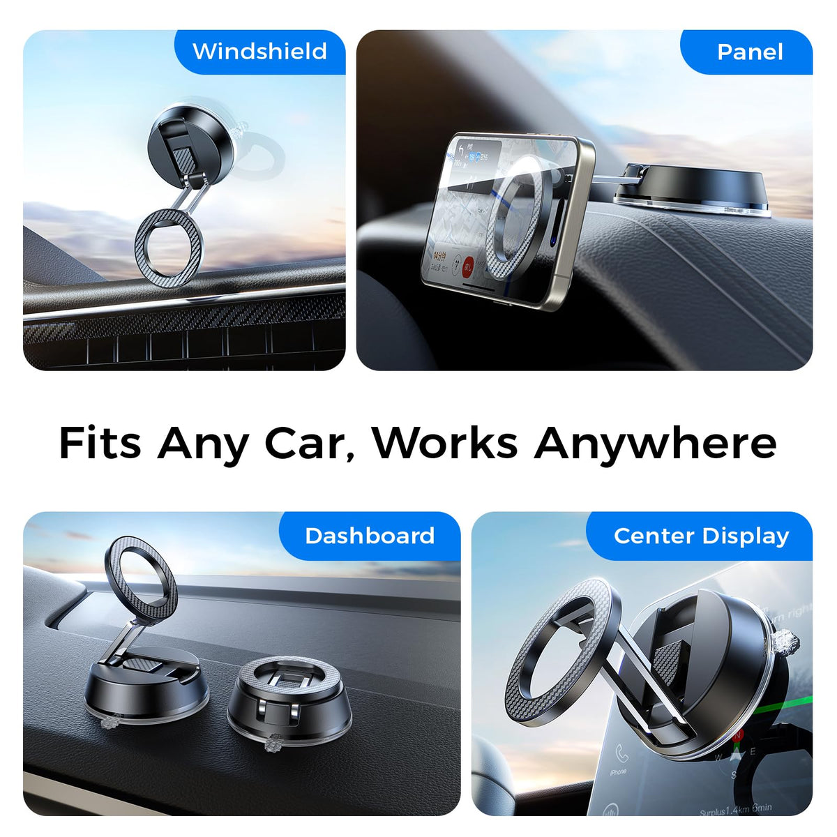 Carbon Fiber Reinforced Car Phone Holder for MagSafe 78 LBS - ACMEZING Official Imagery - 3