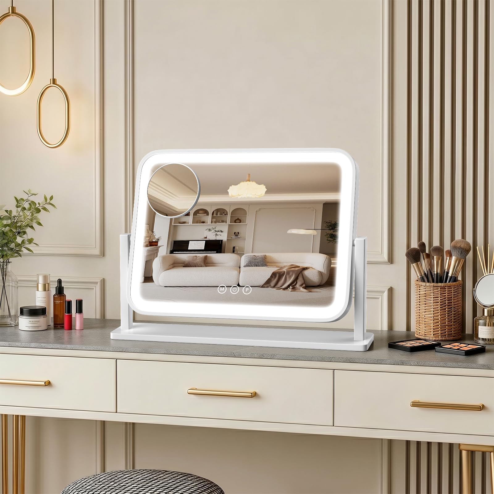 Bearolve Vanity Mirror with Lights, 16.5"×12.2" LED Makeup Mirror - Bearolve Official Product View 9