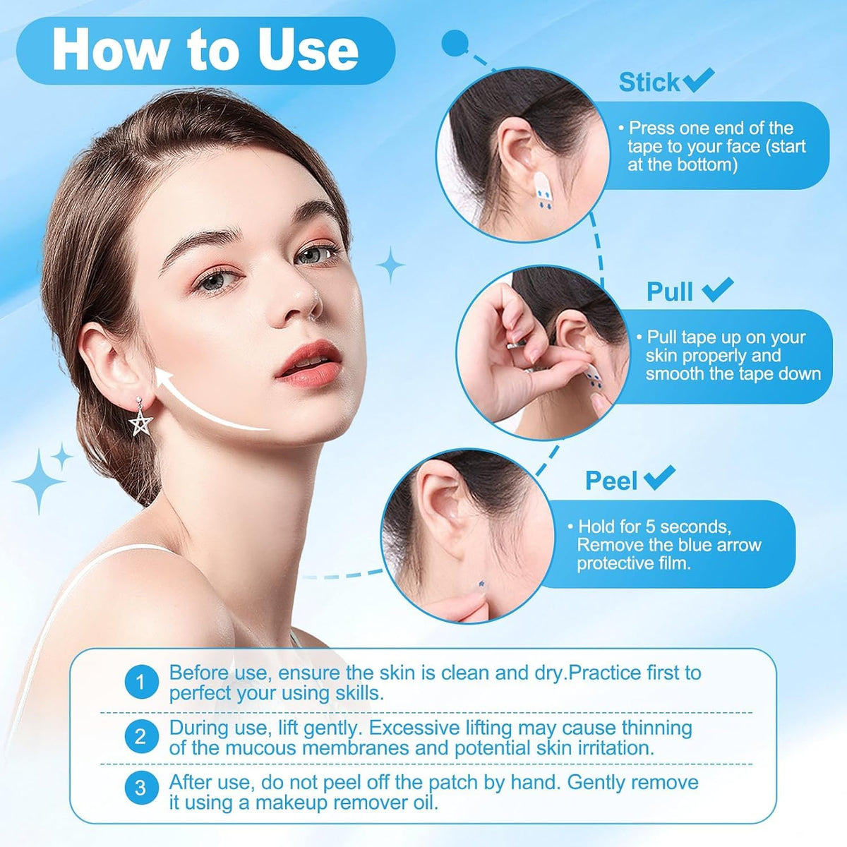 Face Tape Lifting Invisible Face Lift Tape 200pcs with 8 - Loxbcin Official Imagery - 8