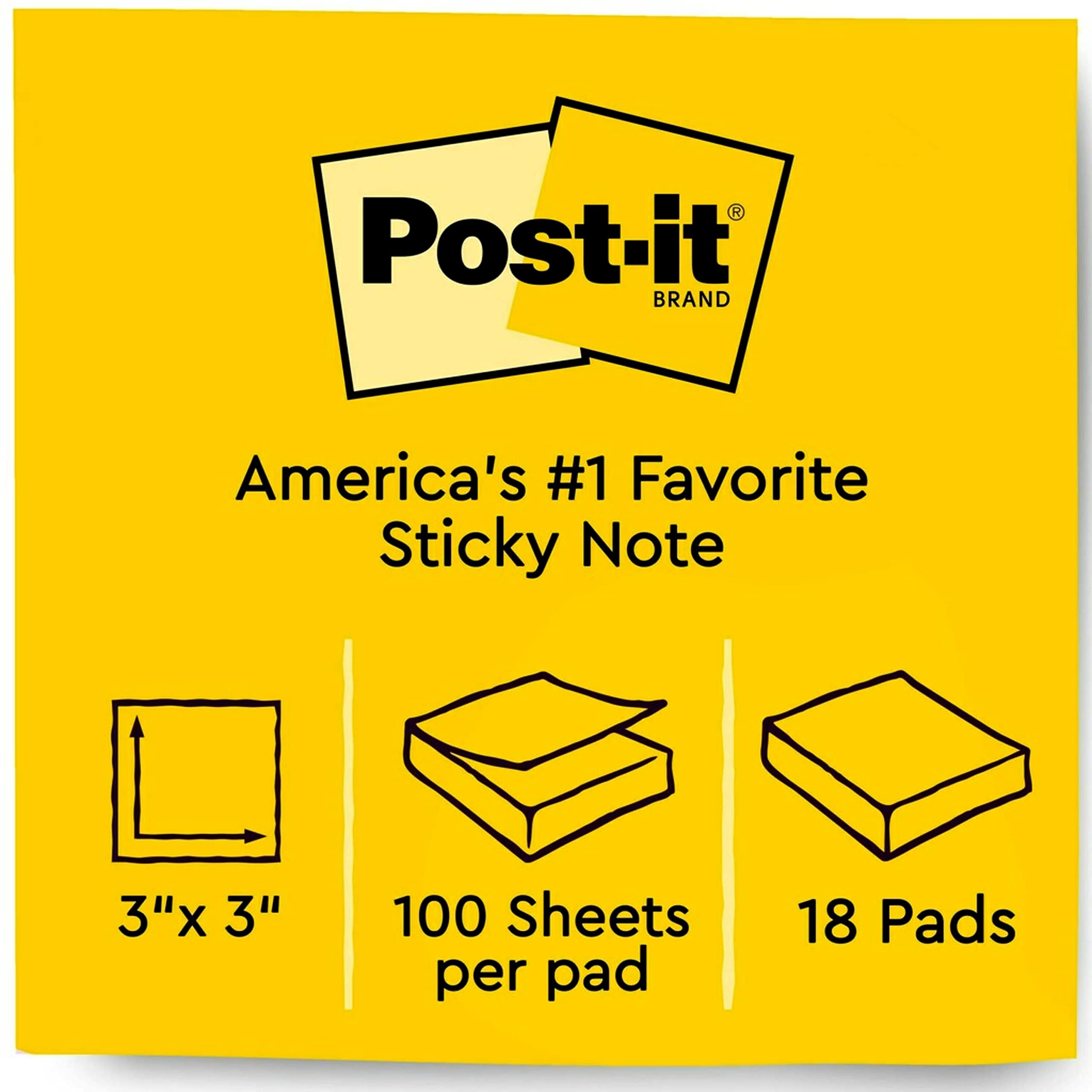 Post-it Pop-up Notes 3x3 Poptimistic 18 Pads 1800 Sheets