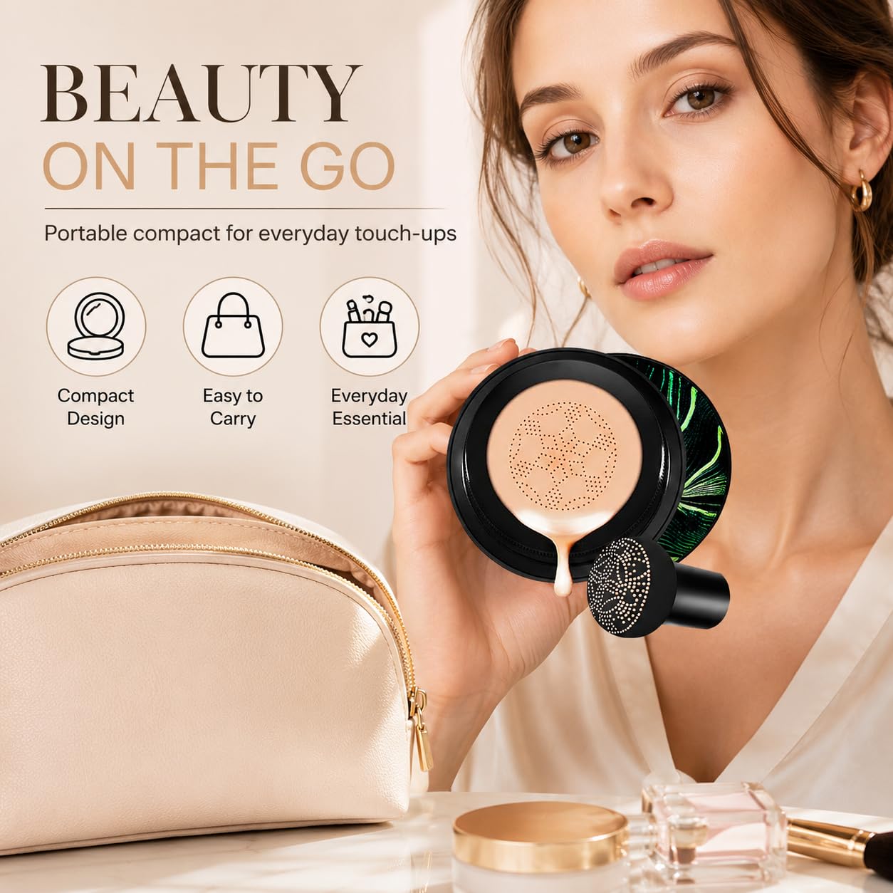 Moisture Cushion CC Cream with Mushroom Puff, Natural Color - Aurovida Official Product View 6