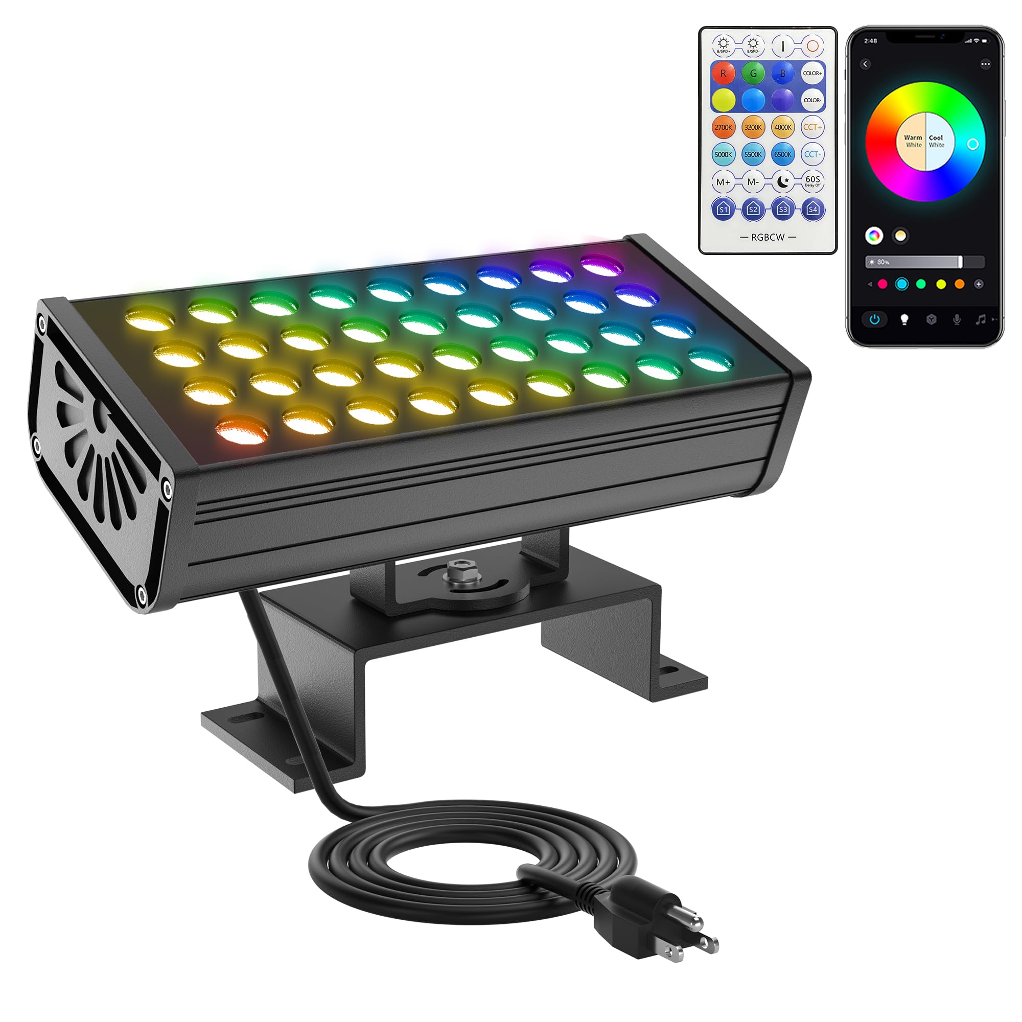 Yasotek 180W RGB Light Bar, RGBCW Wall Washer with APP & RF Remot - Yasotek Official Product View 10