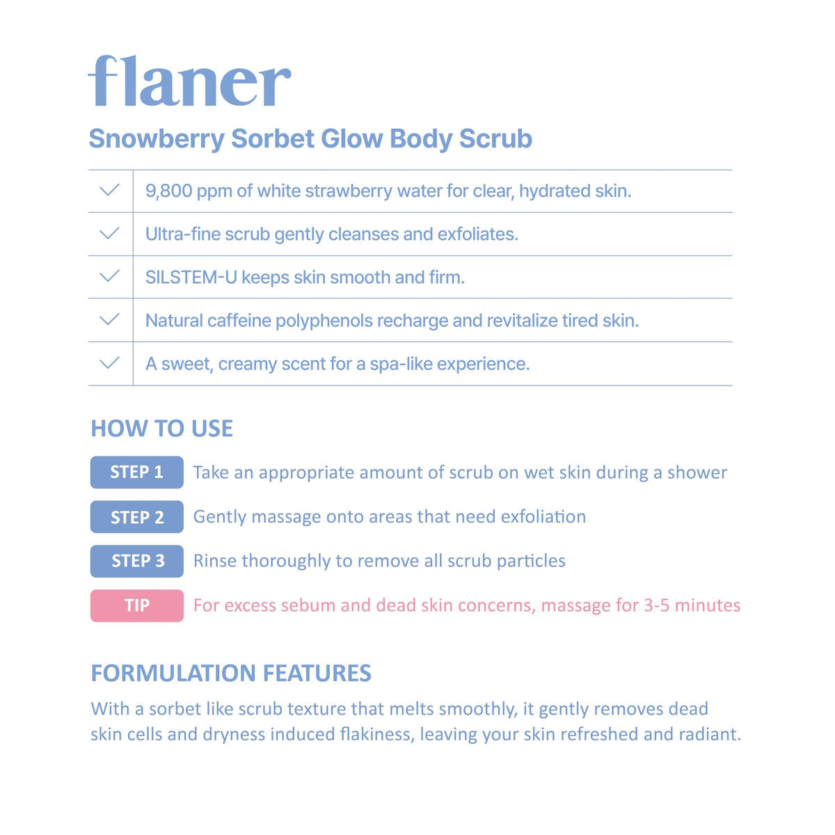 FLANER Snowberry Sorbet Glow Body Scrub Gentle Exfoliating - flaner Official Imagery - 8