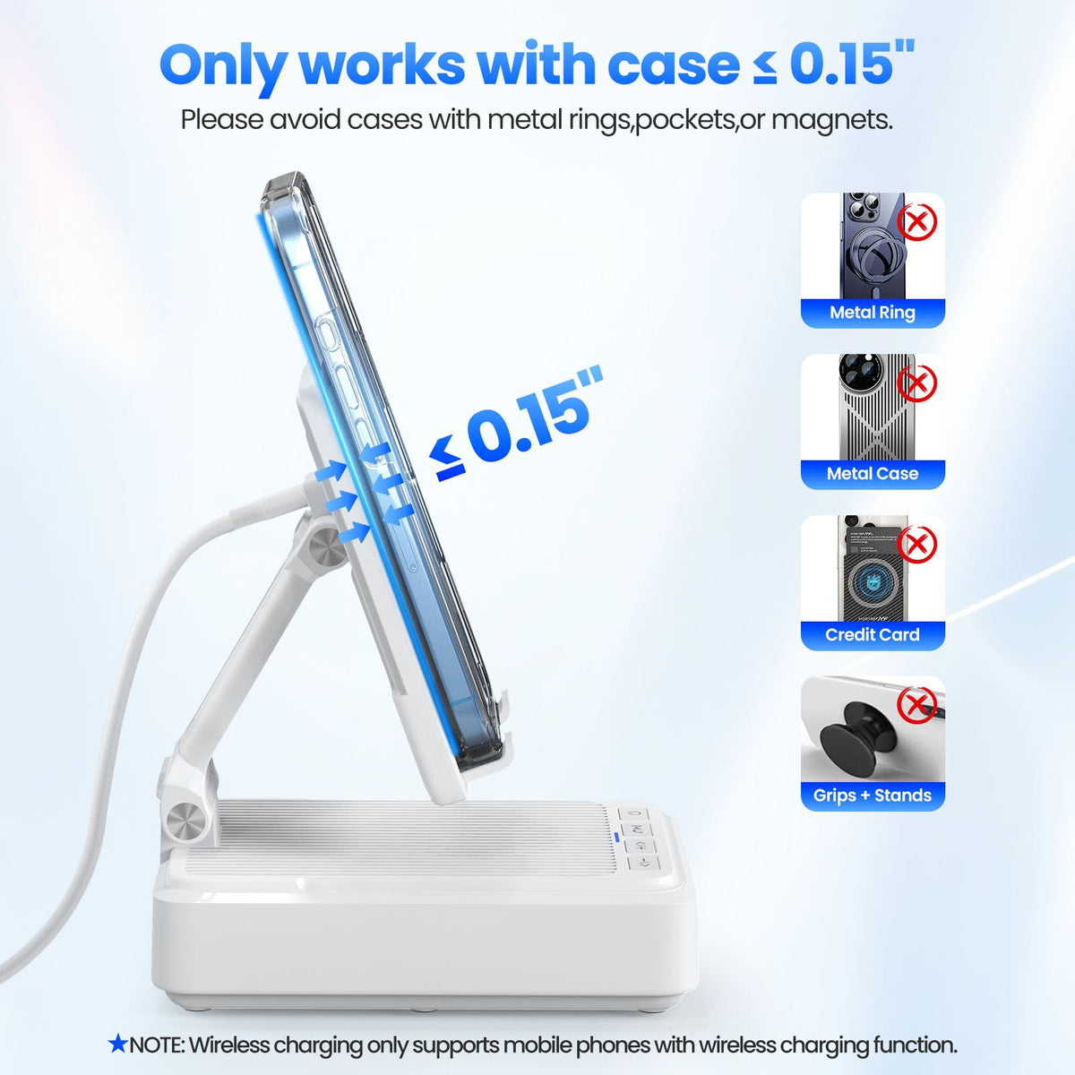 Jteman Cell Phone Stand with Bluetooth Speaker and Wireless - JTEMAN Official Imagery - 6
