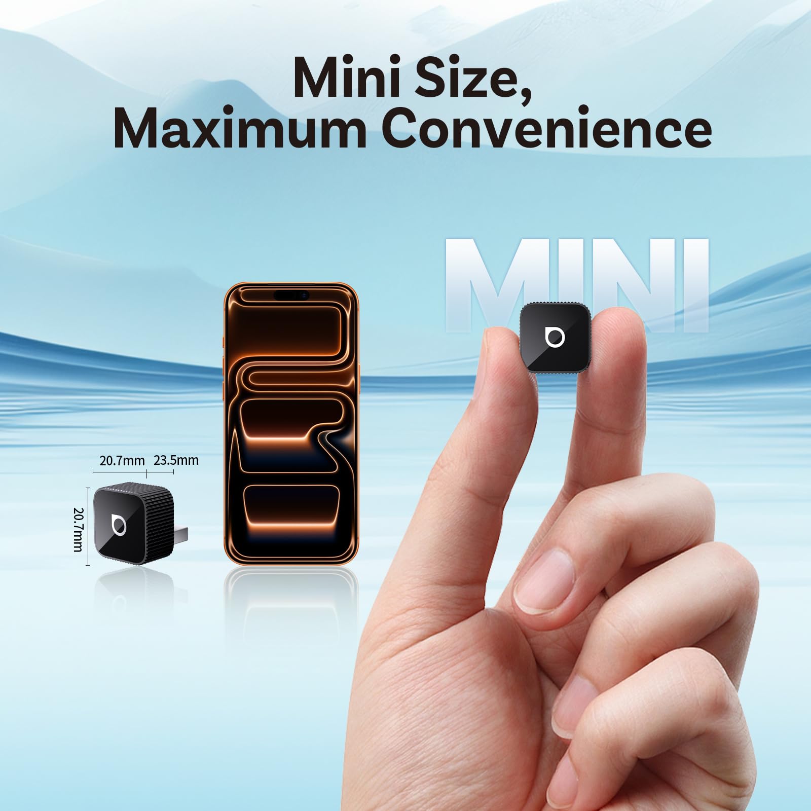 OTTOCAST Mini Slim, 2026 Upgrade 2in1 Wireless CarPlay & Android by OTTOCAST - Angle View 6