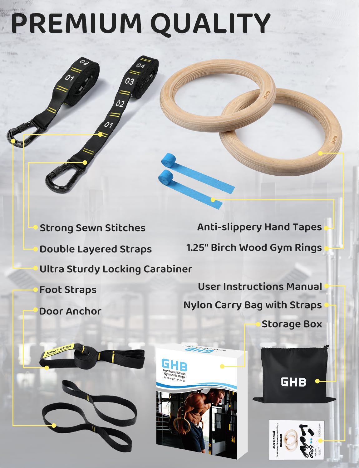 GHB Gymnastic Rings Wooden Gym Rings 1 25 - GHB Official Imagery - 6