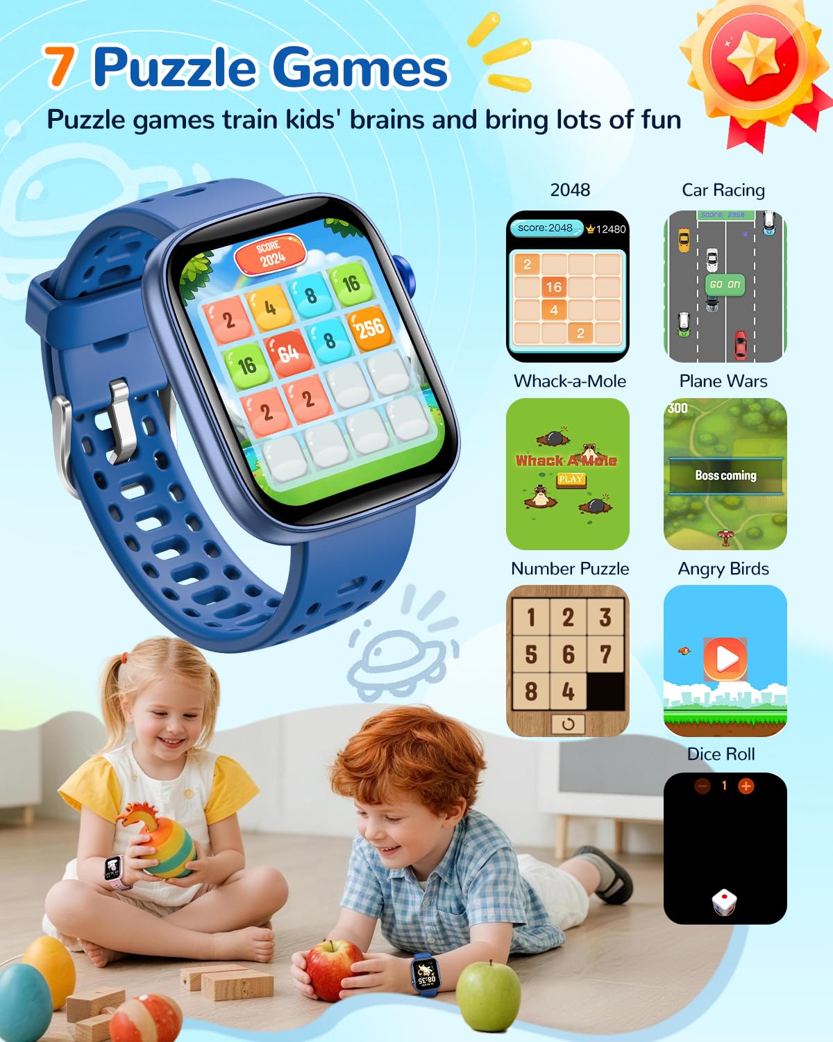 No App Fitness Tracker for Kids Gift Smart Watch Toys with 7 - Sanorum Official Imagery - 7