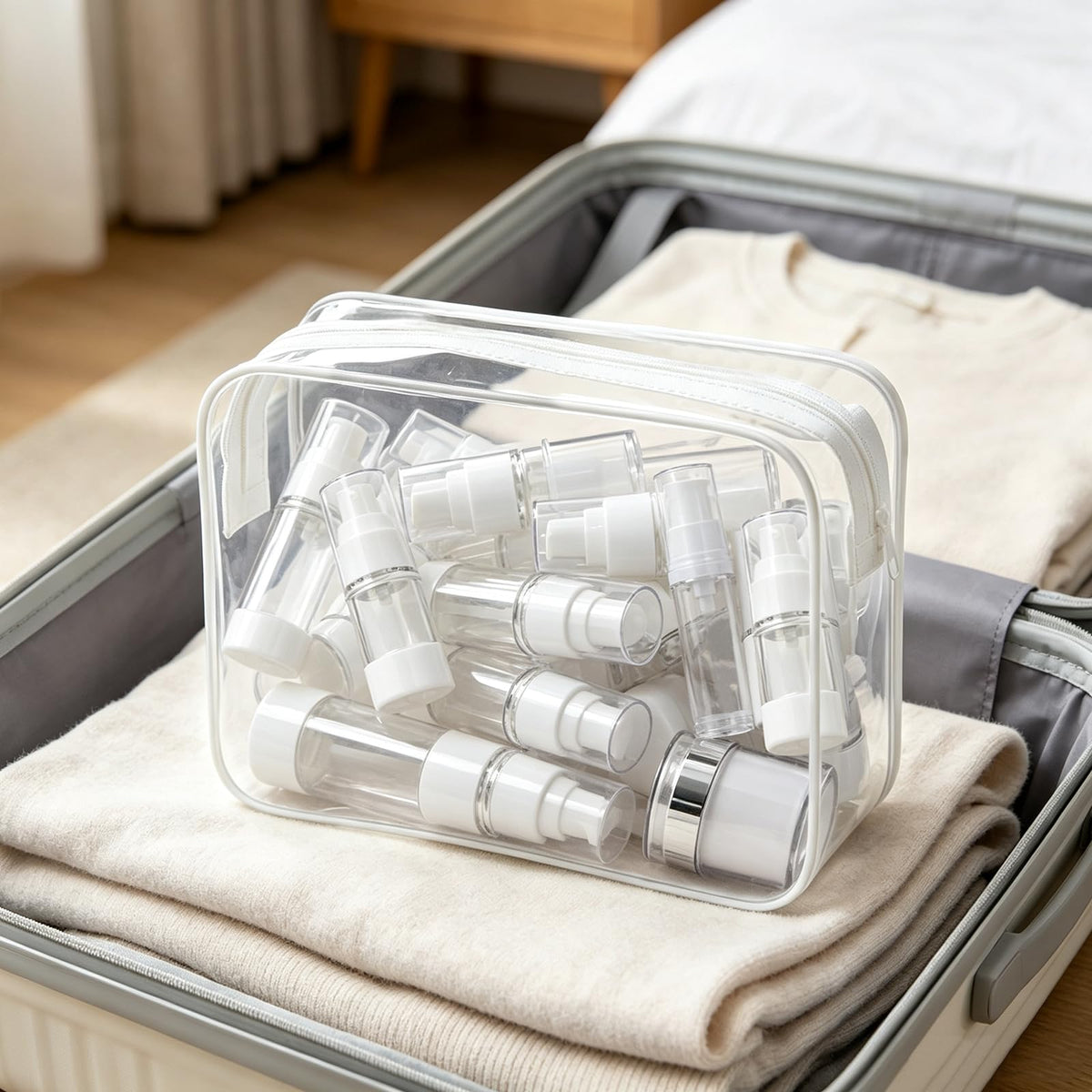 43 Pcs Refillable Makeup Skincare Containers Set for Travel - Psukhai Official Imagery - 8