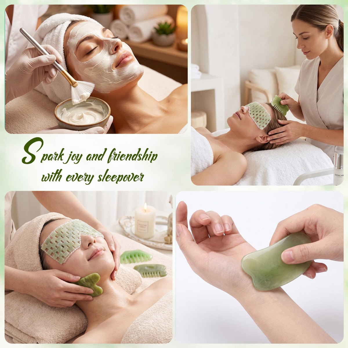Hushee 11 Pcs Gua Sha Facial Tools Set Light Green - Hushee Official Imagery - 6