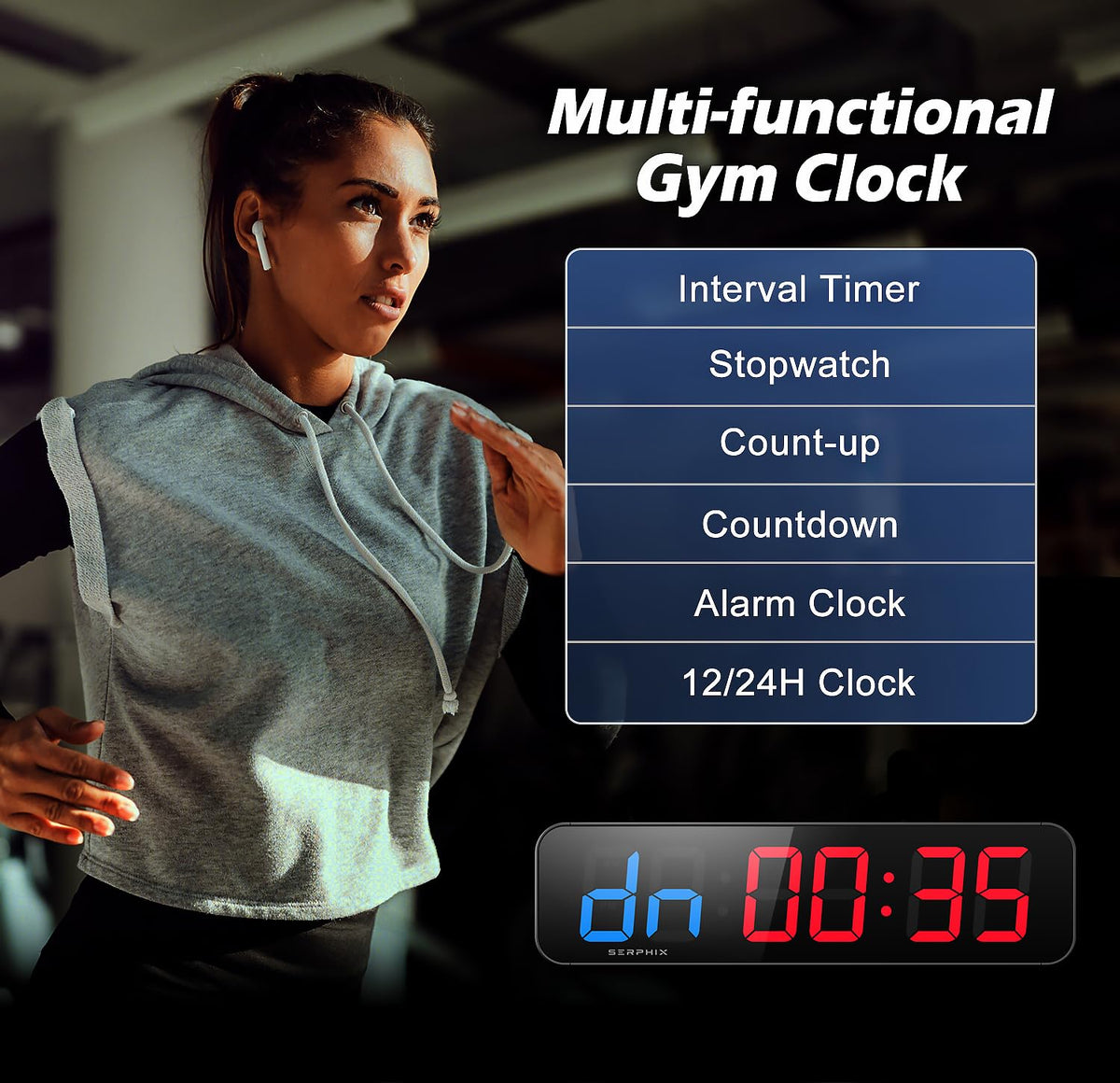 15 2 Gym Timer App Remote Control Gym Clock for Home Garage - SERPHIX Official Imagery - 4