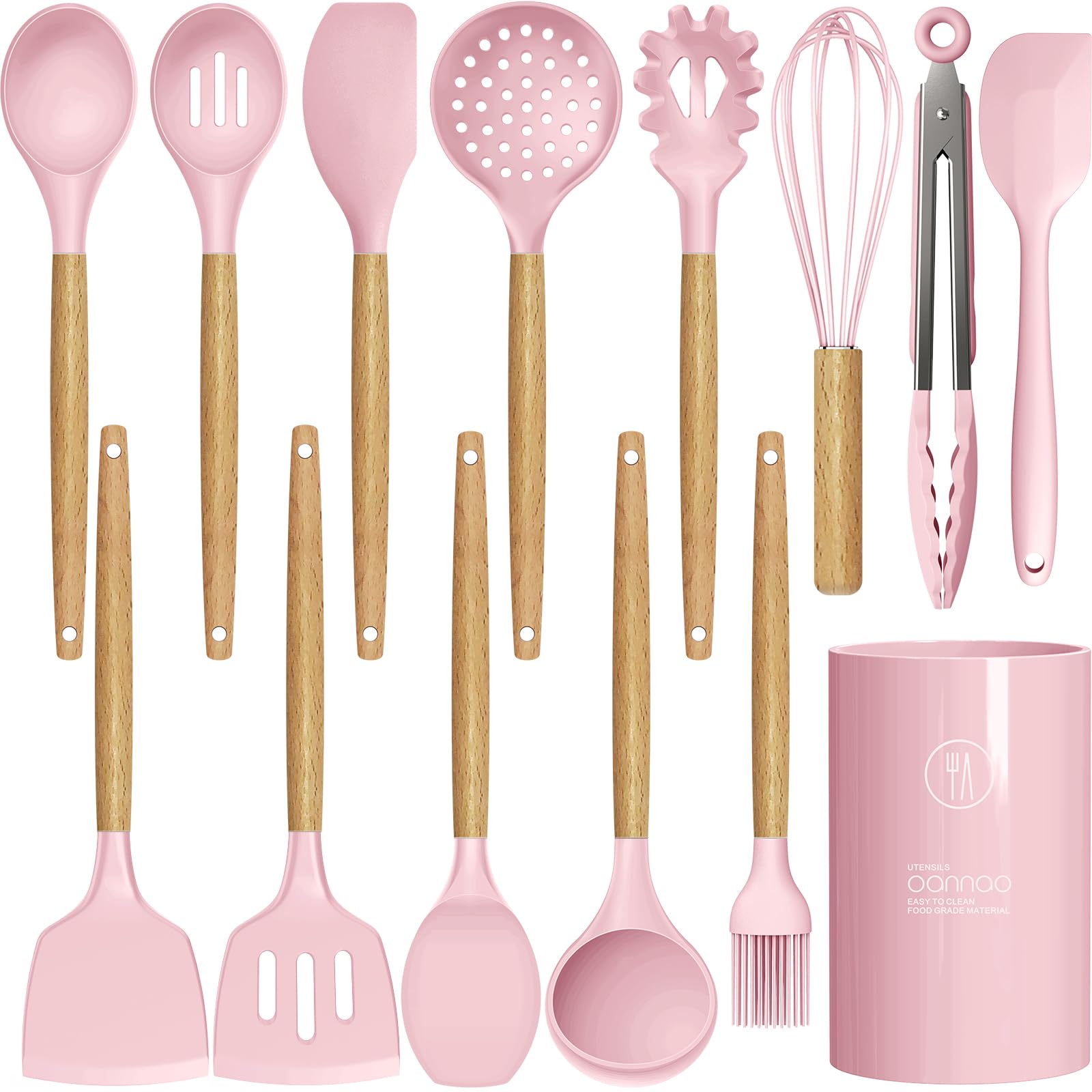 oannao Silicone Cooking Utensils Kitchen Utensil Set - 446°F Heat by oannao - Angle View 10