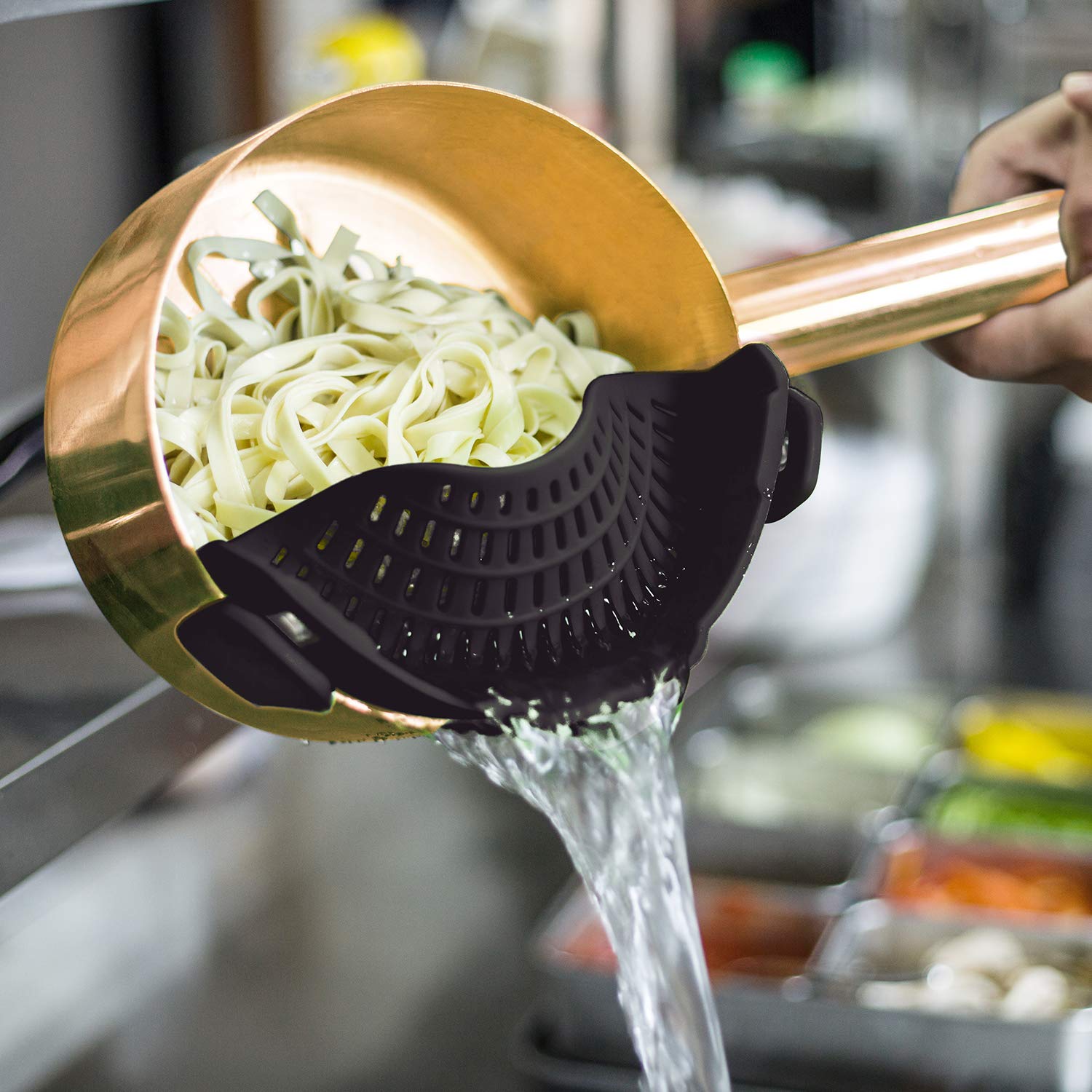 AUOON Clip On Strainer Silicone for All Pots, Standard 8.86 x 3.5 - AUOON Official Product View 5