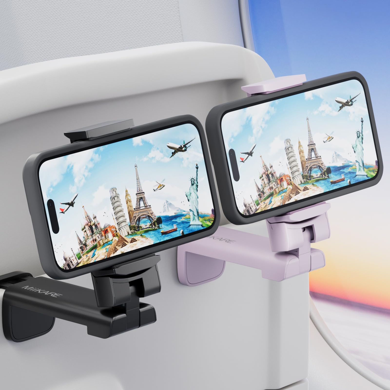 MiiKARE Airplane Phone Holder Mount, Plane Travel Essentials, Yel - MiiKARE Official Product View 10