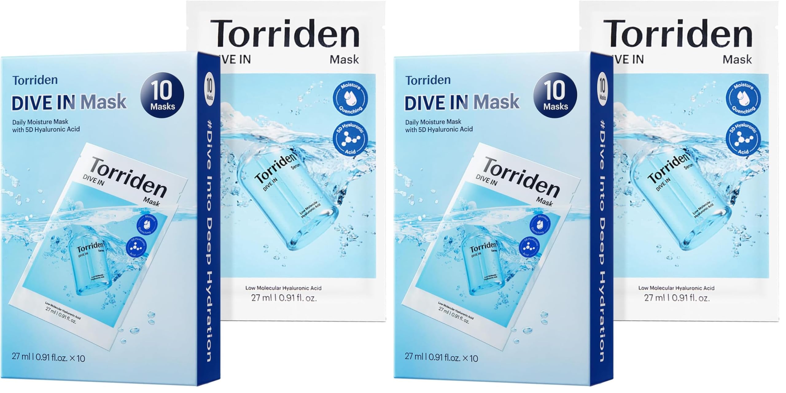 Torriden DIVE IN Hyaluronic Acid Facial Mask (10 sheets) - Torriden