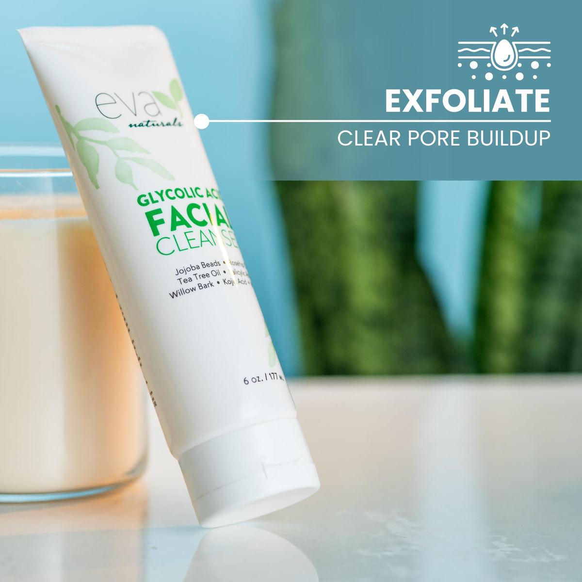 Eva Naturals Glycolic Salicylic Acid Cleanser Tea Tree 6 fl - Eva Naturals Official Imagery - 5