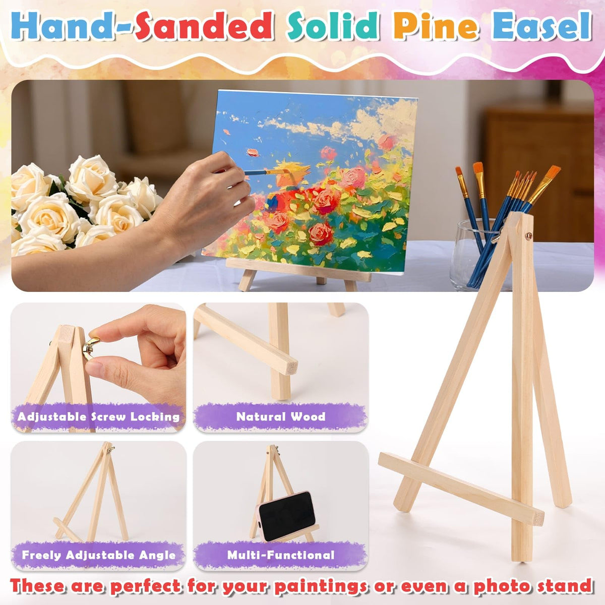 6 Pack 8x10 Canvas Painting Kit 75 PCS Sip and Paint Kit - Flasoo Official Imagery - 5
