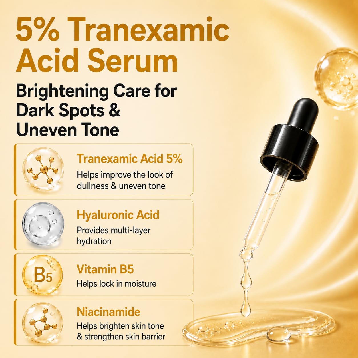 Tranexamic Acid Serum 5 for Face Dark Spot Uneven Skin Tone - medivita Official Imagery - 3