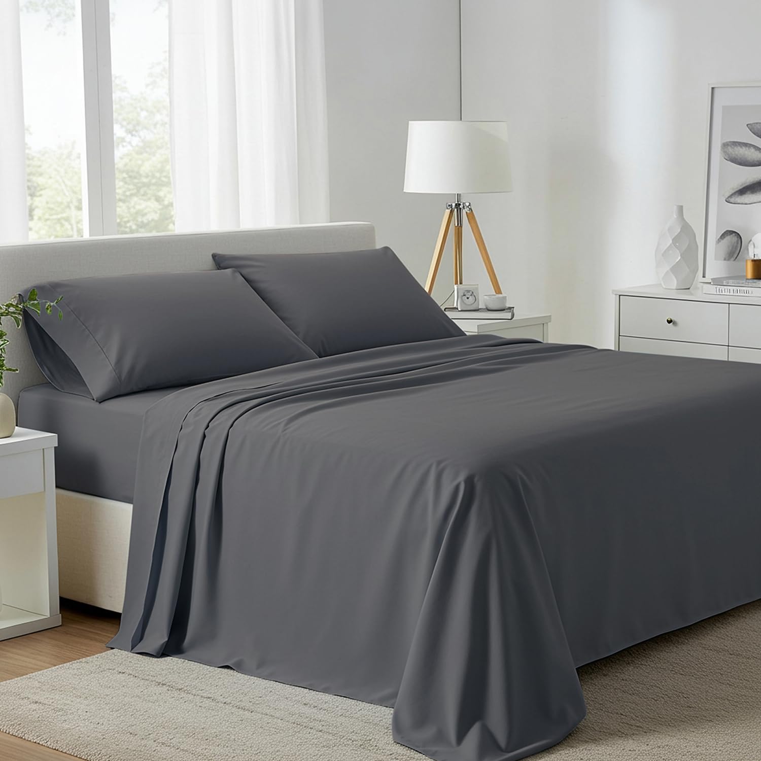 Carressa Linen 100% Egyptian Cotton King Size Sheets Set - 800 - Product Imagery