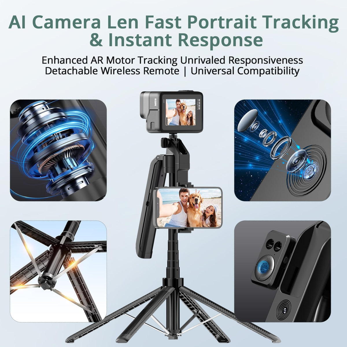 71 Auto Face Tracking Tripod for iPhone with 2 Lights 2 Mics - BRDOOGU Official Imagery - 7