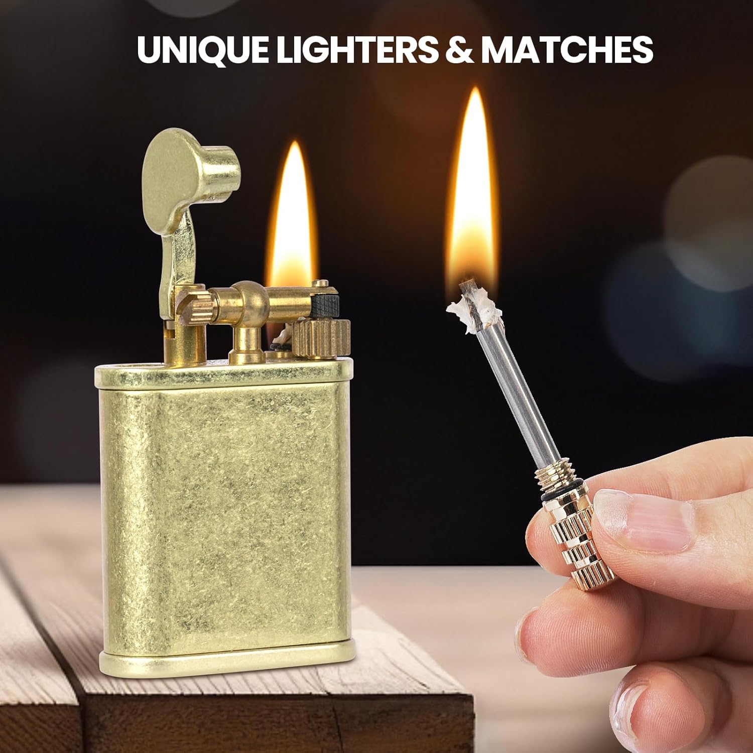 Vintage Choicedc trench lighter with metal design, permanent match, and cool pipe-shaped lighter for unique smoking accessories.