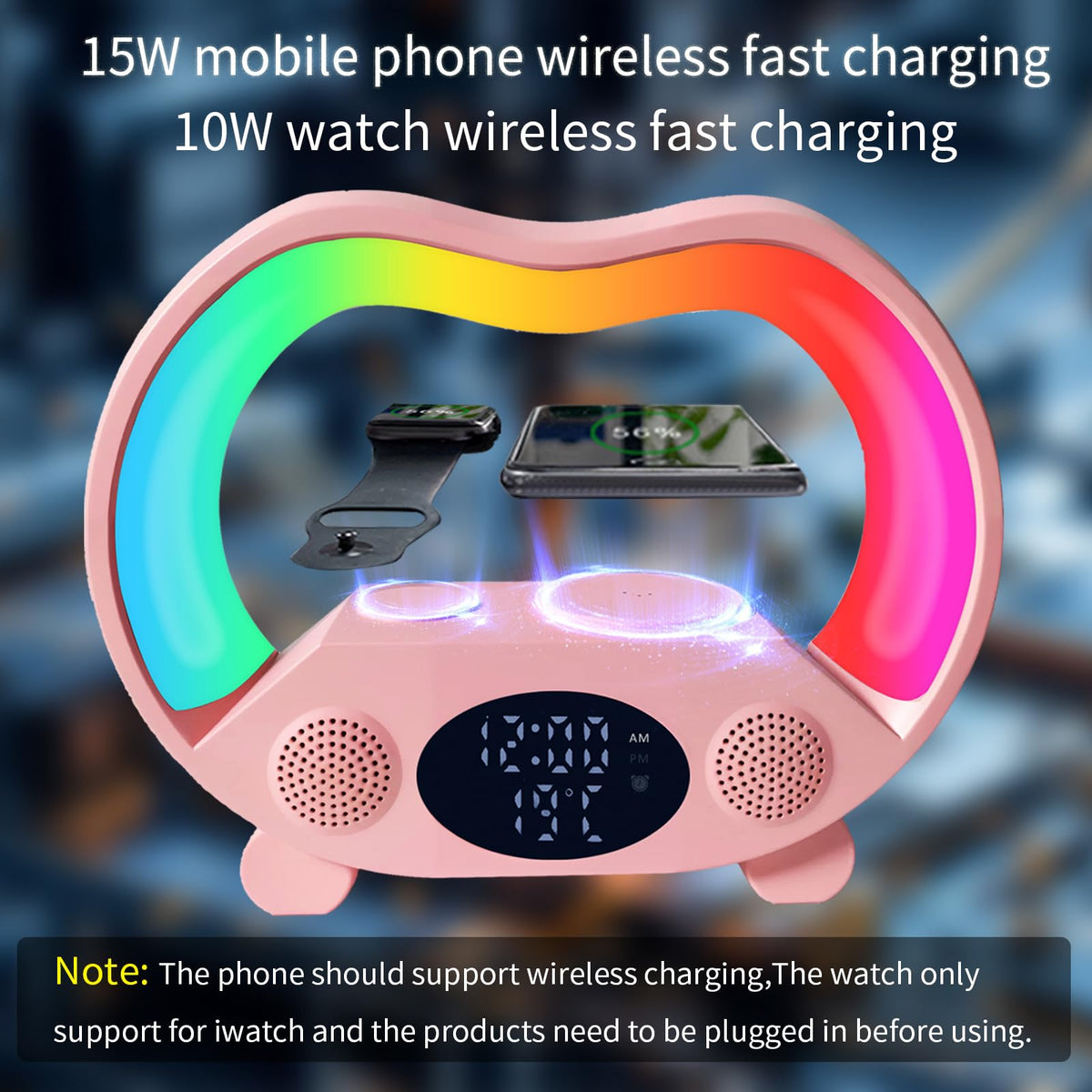 6 in 1 Wireless Charging Station with Bluetooth Speaker RGB - DHBY Official Imagery - 5