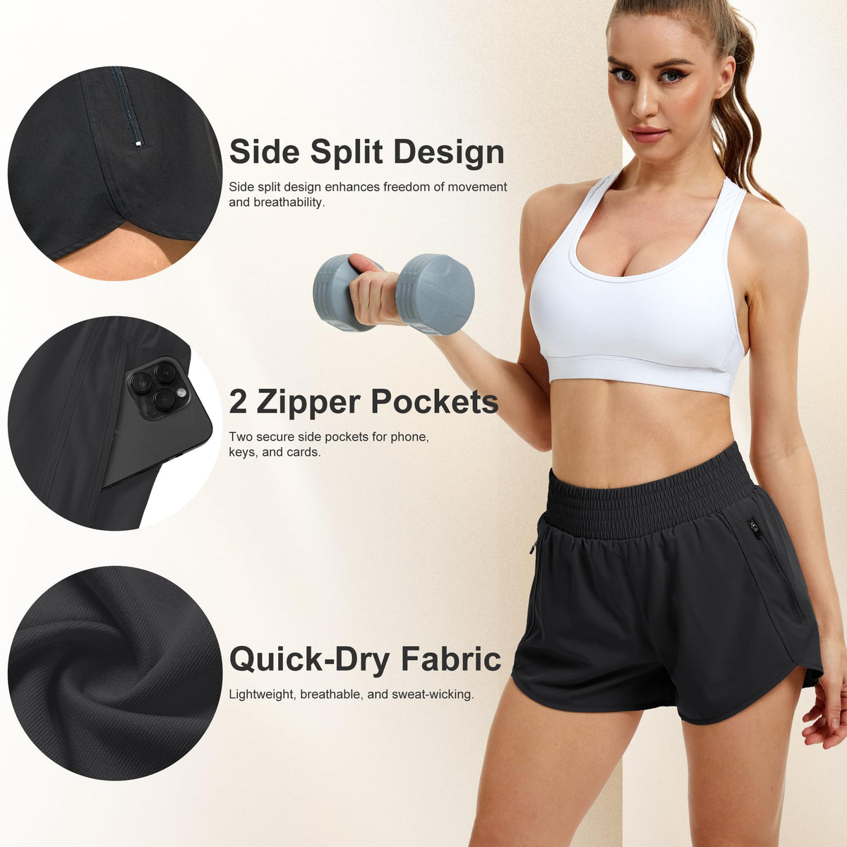 CE CERDR 5 Pack Women s Athletic Workout Short High Waisted - CE' CERDR Official Imagery - 4
