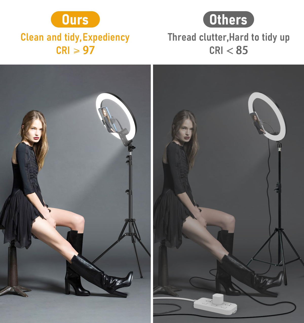 12 inch LED Circle Selfie Ring Light with 63 Tripod Stand - Kmasic Official Imagery - 5