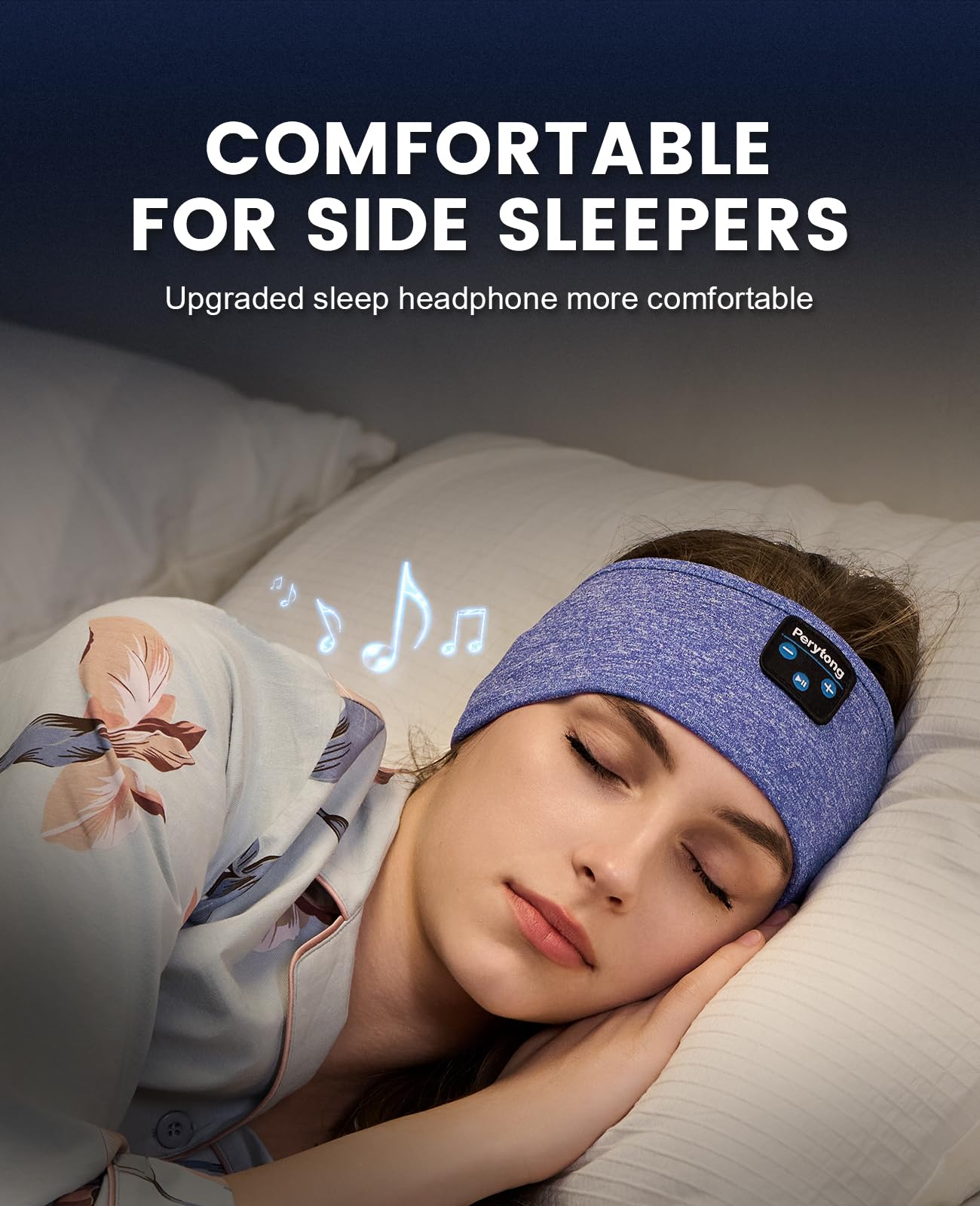Perytong Sleep Headphones Bluetooth Sleeping Headband, Ultra-Soft for - View 3