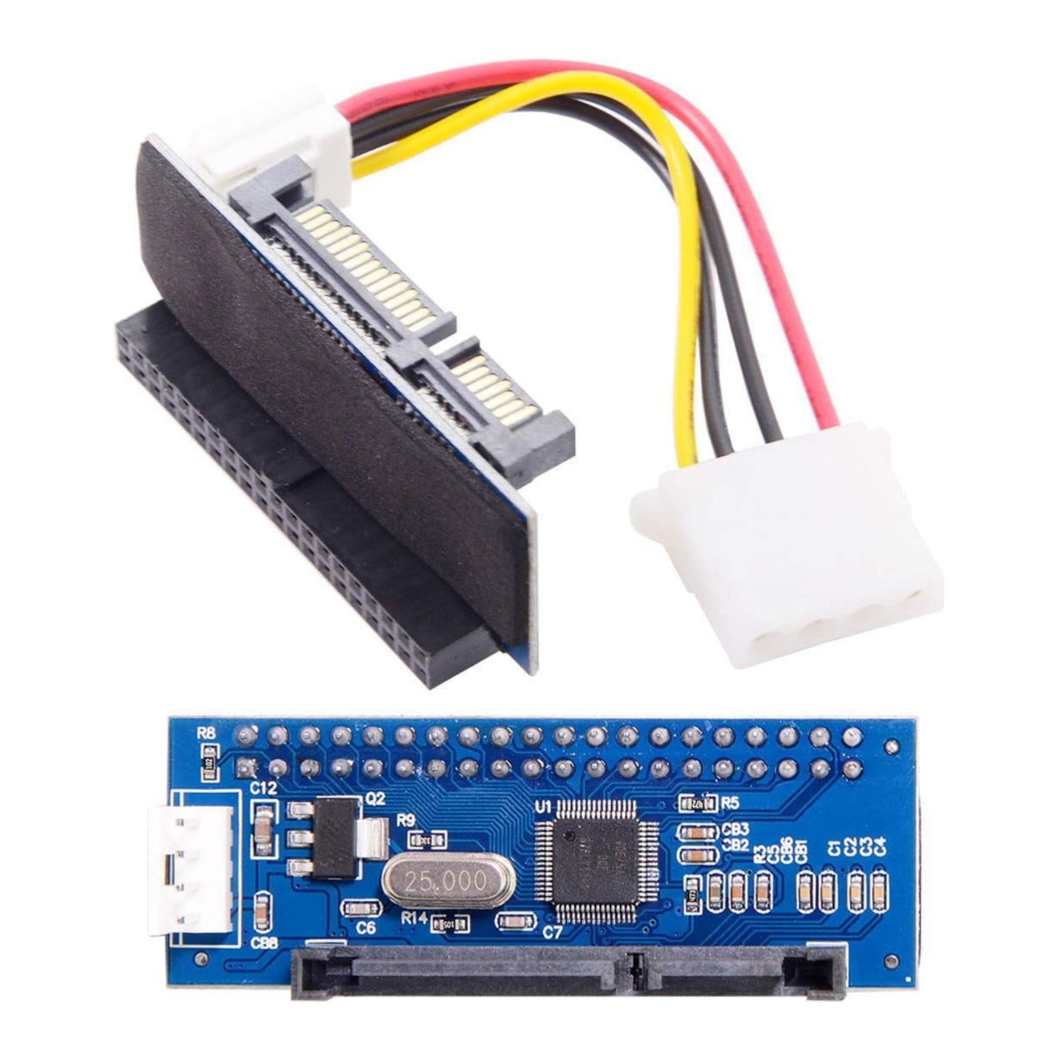 Cablecc IDE/PATA 40-pin to SATA female converter adapter for desktop 3.5-inch hard drives, showing the PCBA with connectors.