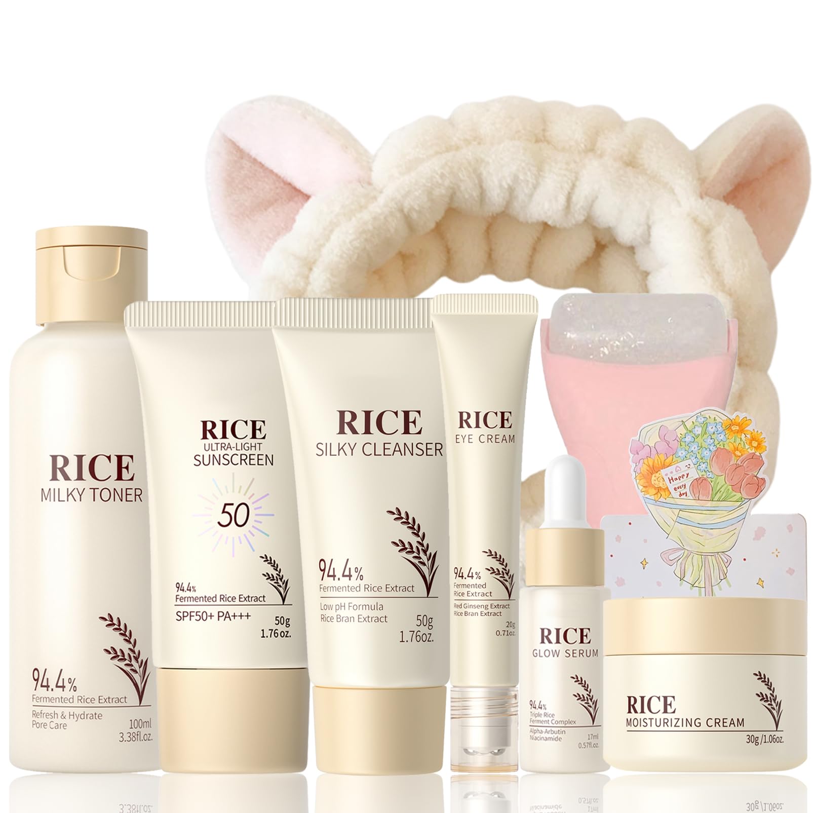 9PCS Rice Skincare Set for Women &amp; Girls – Korean Skin Care - WOUGLAY