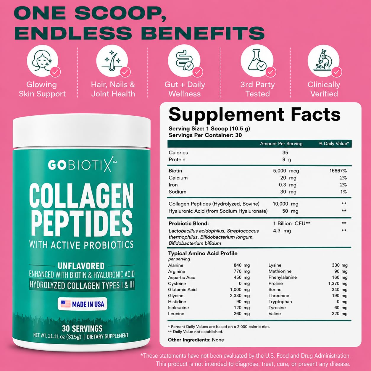 GOBIOTIX Collagen Peptides Powder with Probiotics Biotin - GOBIOTIX Official Imagery - 8