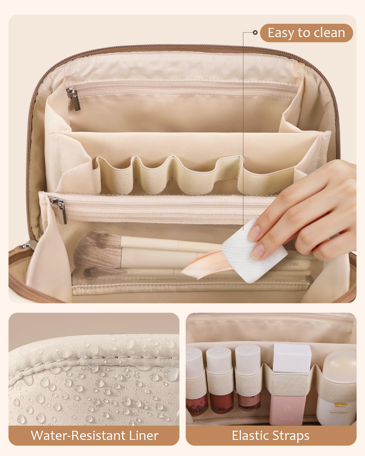 Prite 3 Pcs Makeup Bag Set Travel Toiletry Bag Cosmetic - Prite Official Imagery - 5