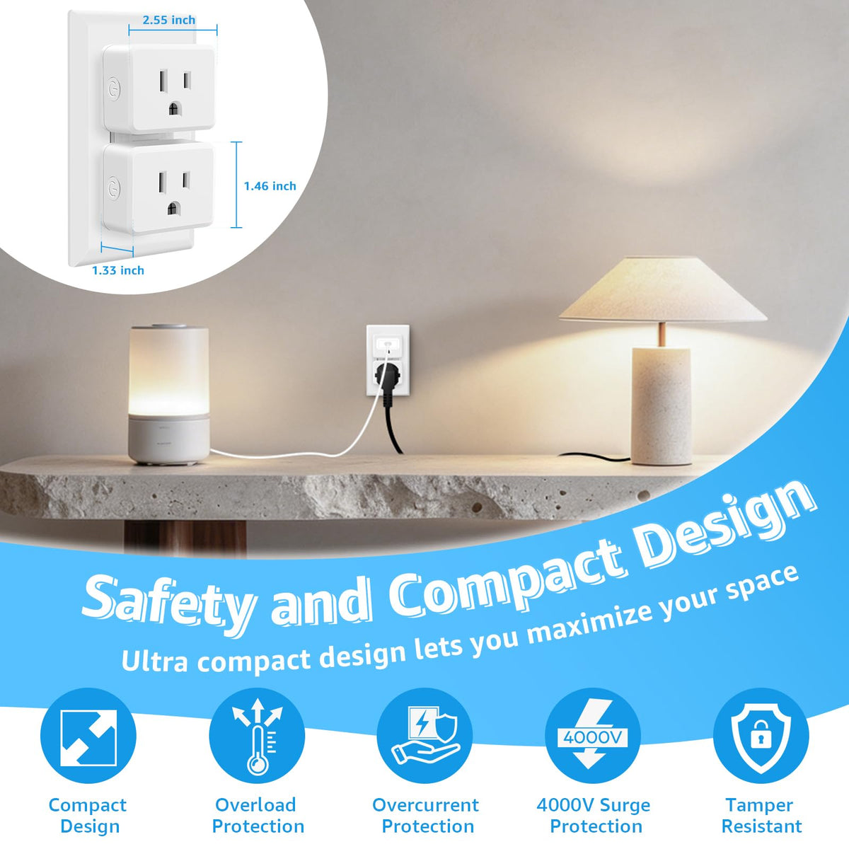 Greencycle WiFi Plug with 2 Wall Switches App Voice Wireless - greencycle Official Imagery - 8