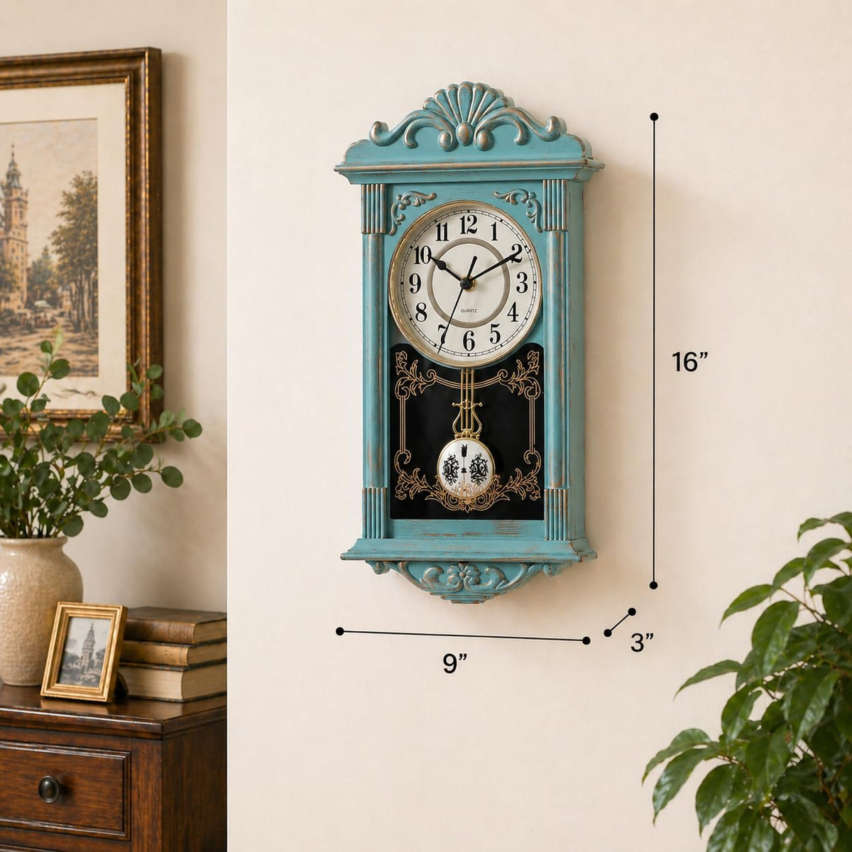 Clockswise Vintage Grandfather Style Wall Clock with Wood - Clockswise Official Imagery - 4