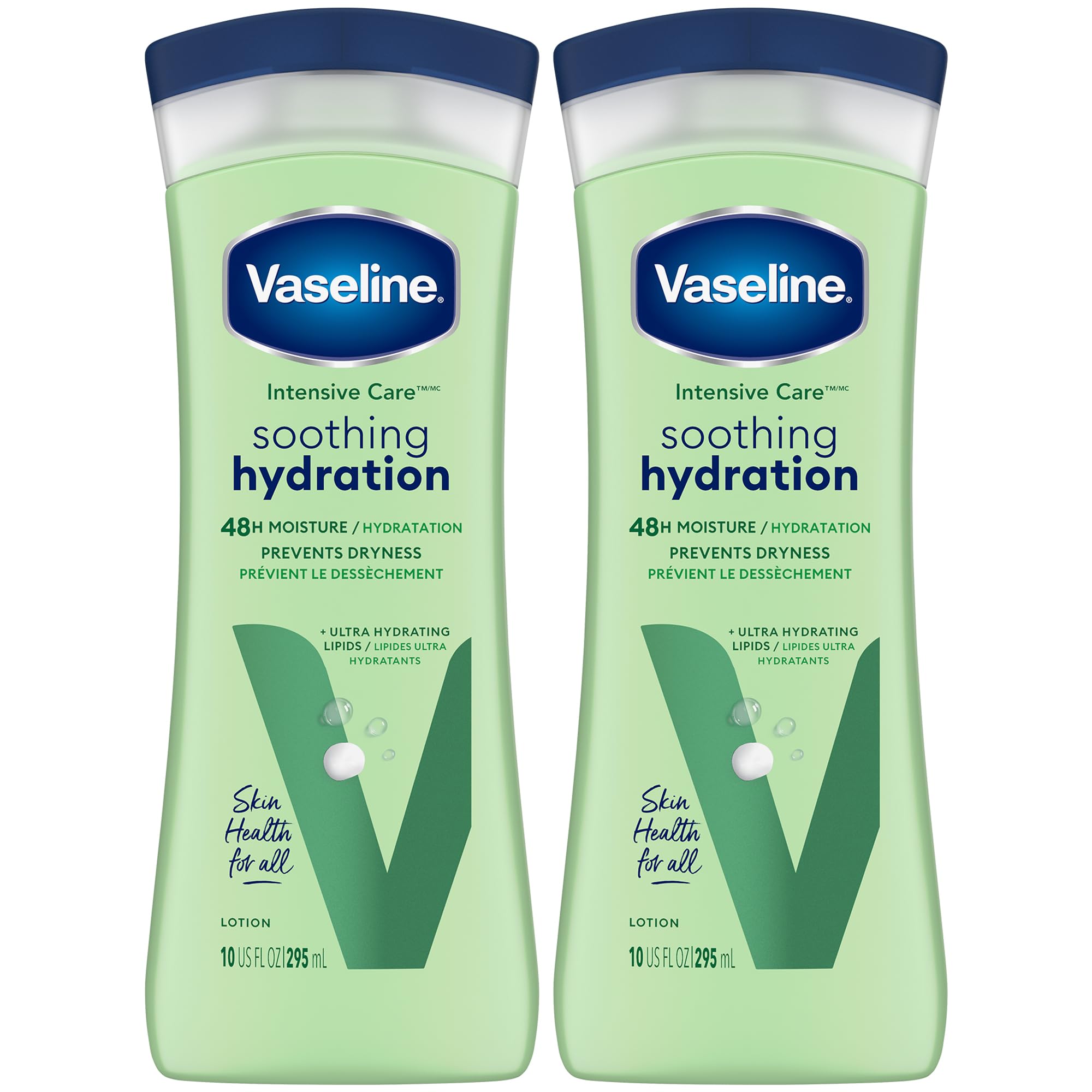 Vaseline Soothing Hydration 2-Pack – Intensive Care Moisturizing Hand and Body Lotion with Aloe, Ultra-Hydrating Lipids, 48 Hours of Moisture, 10 Oz Ea - Elefair Tech Official Product View 2