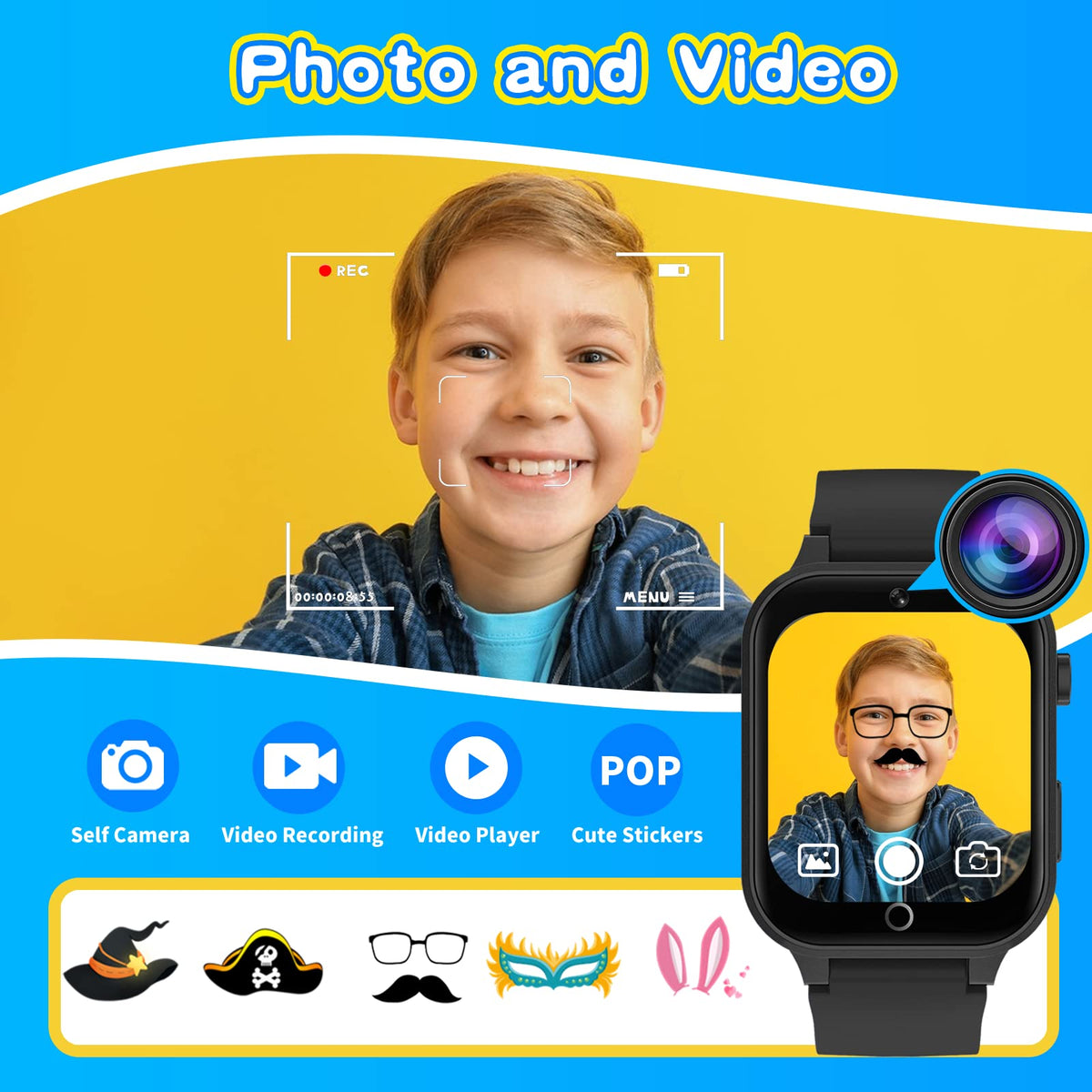 Cosjoype Smart Watch for Kids with 26 Puzzle Games HD - Cosjoype Official Imagery - 4