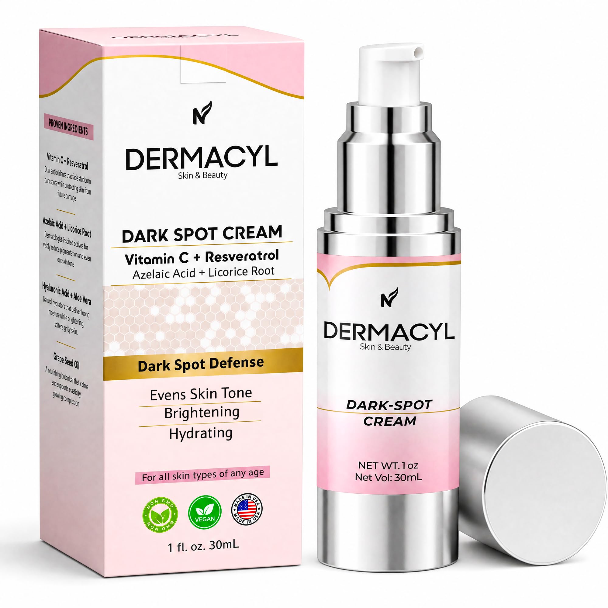 Dermacyl Dark Spot Remover for Face & Body with Azelaic Acid, - Product Imagery