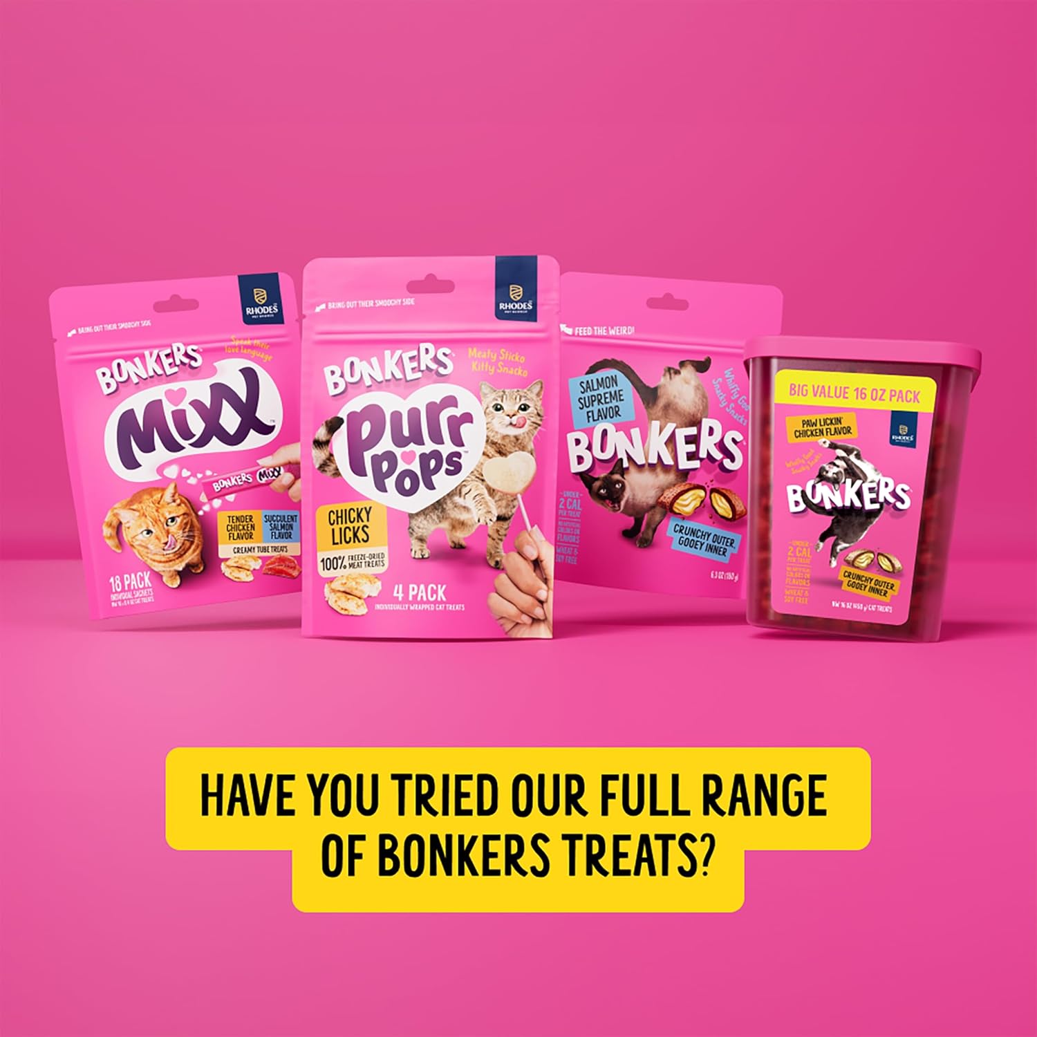 Bonkers Licky Tubes with tasty tuna for cats, wet lickable treat made from real meat, 710g tube.