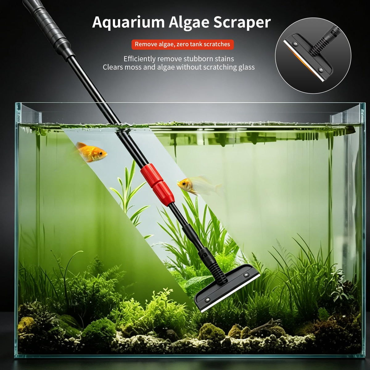 UPETTOOLS Aquarium Clean Tool 6 in 1 Fish Tank Cleaning Kit - UPETTOOLS Official Imagery - 6