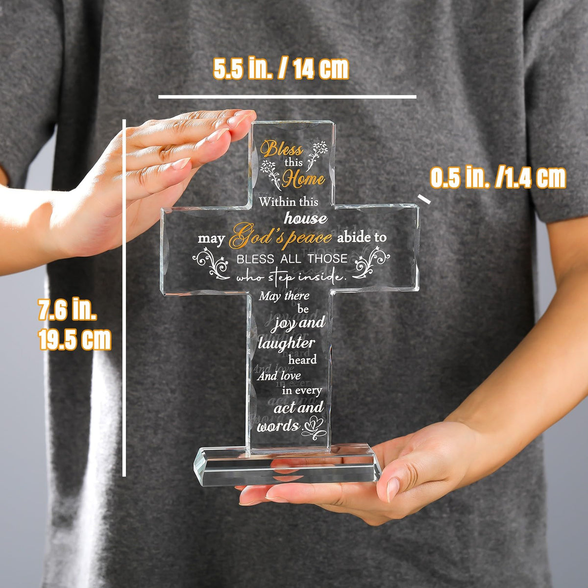 House Warming Gifts New Home Glass Cross Religious - Ornalrist Official Imagery - 6