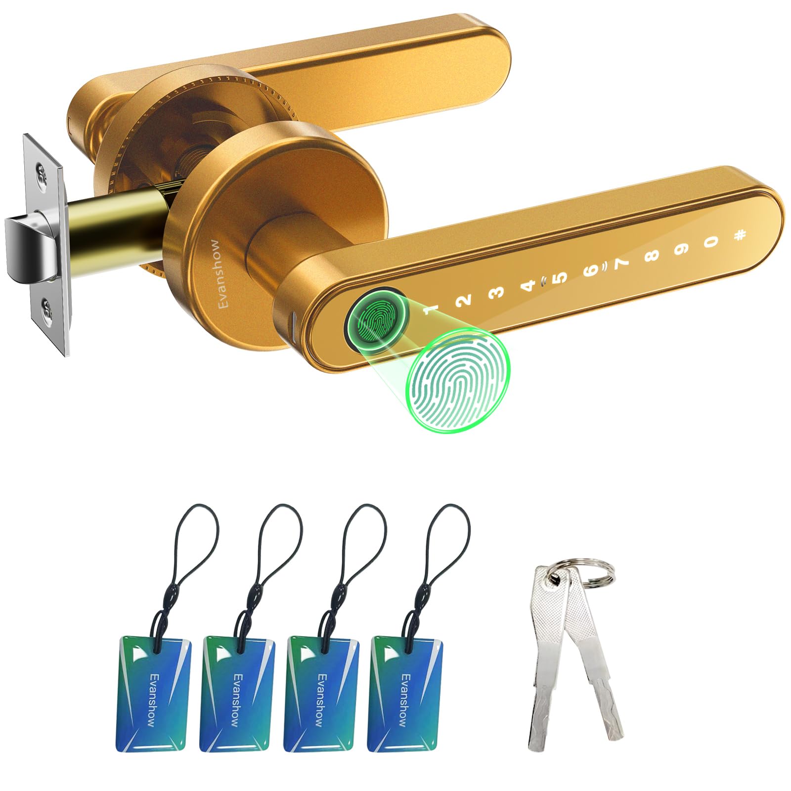 Evanshow Fingerprint Door Lock Biometric Door Knob with Keypad Keyless Entry, Do - Evanshow Official Product View 9