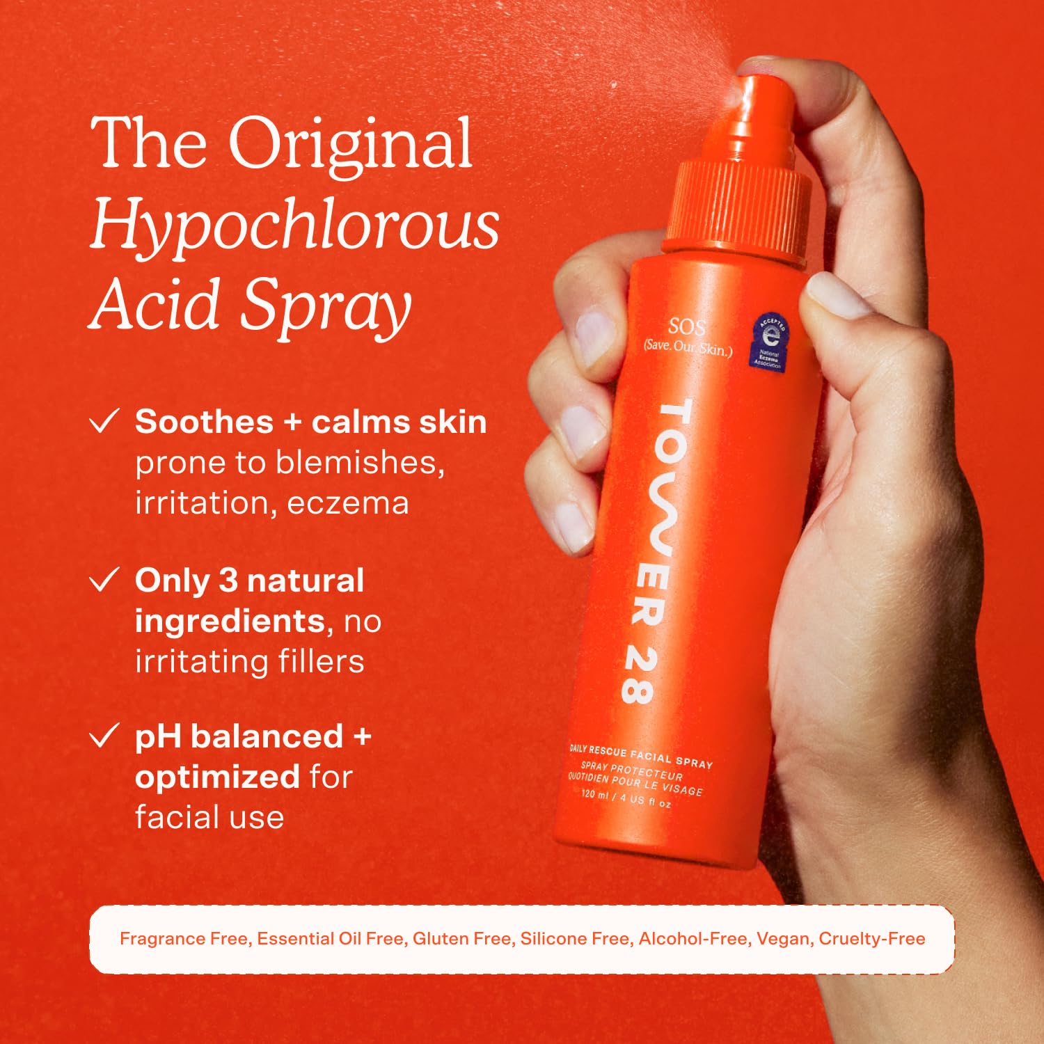 Tower 28 SOS Daily Rescue Soothing Hypochlorous Acid Spray for Face - Tower 28 Official Product View 3